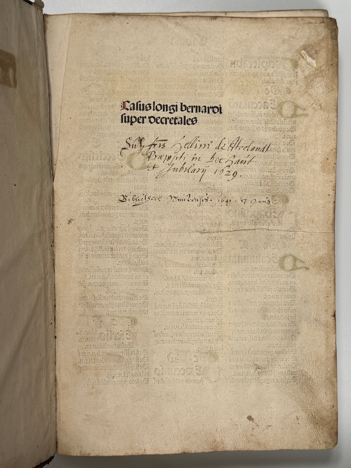 Bernard of Botone's Casus Longi 1484; Finely Rubricated Incunable