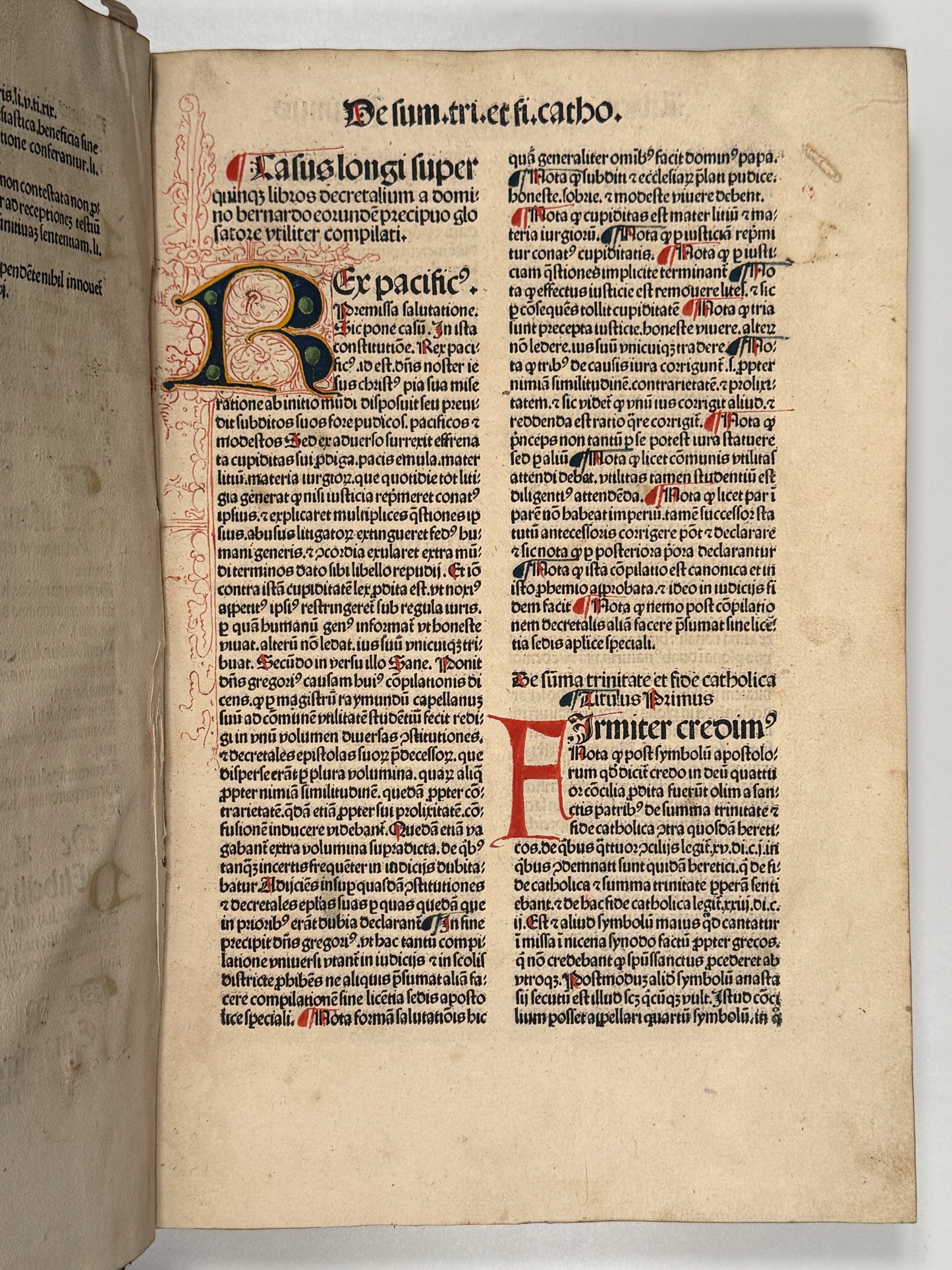 Bernard of Botone's Casus Longi 1484; Finely Rubricated Incunable