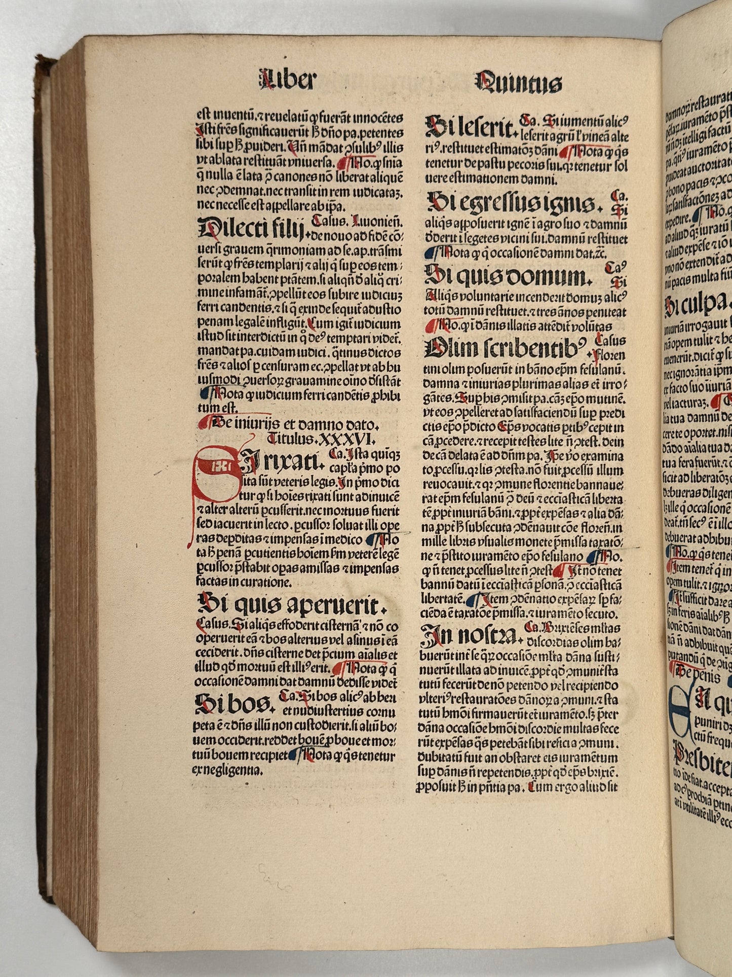 Bernard of Botone's Casus Longi 1484; Finely Rubricated Incunable