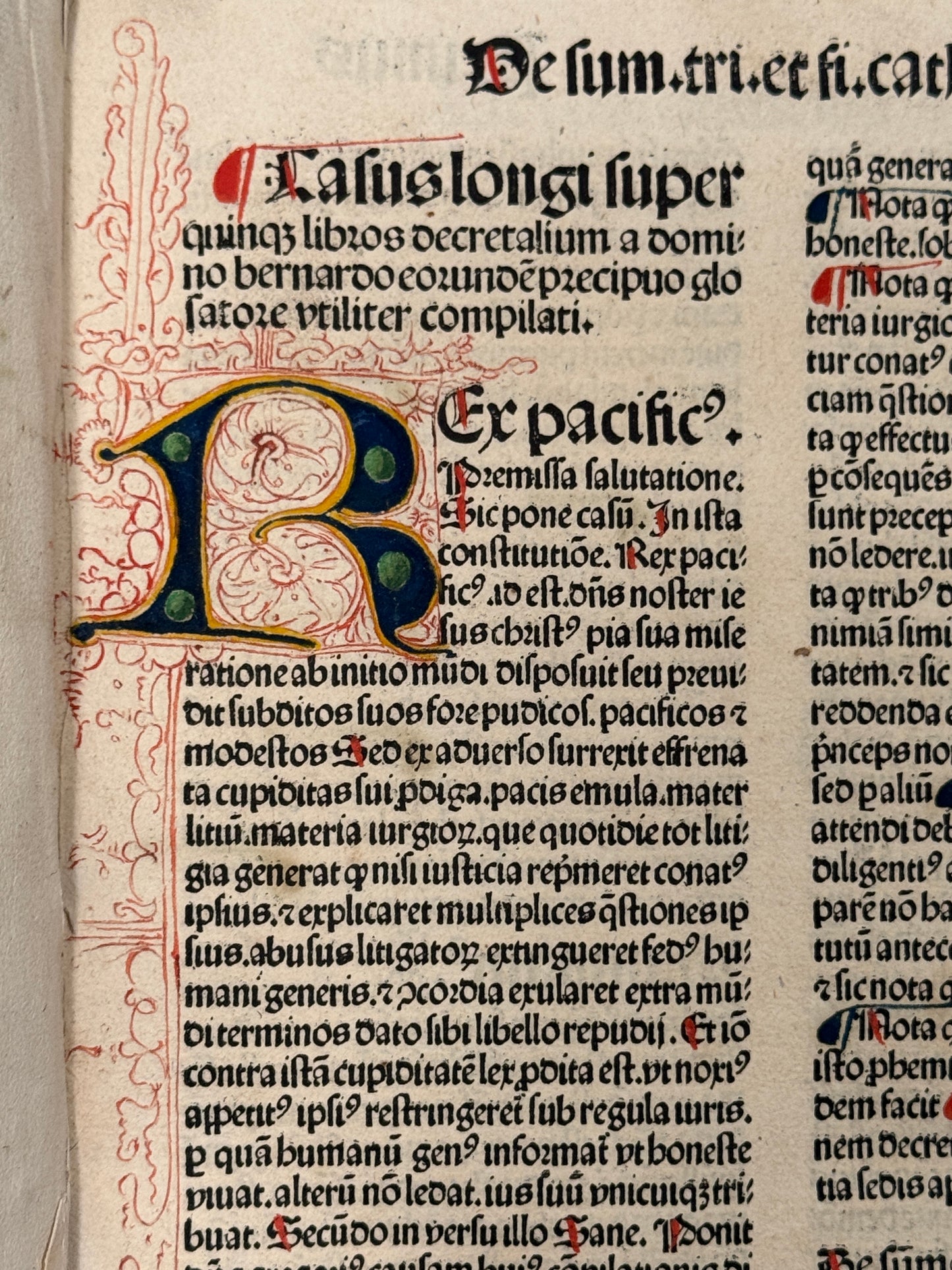 Bernard of Botone's Casus Longi 1484; Finely Rubricated Incunable