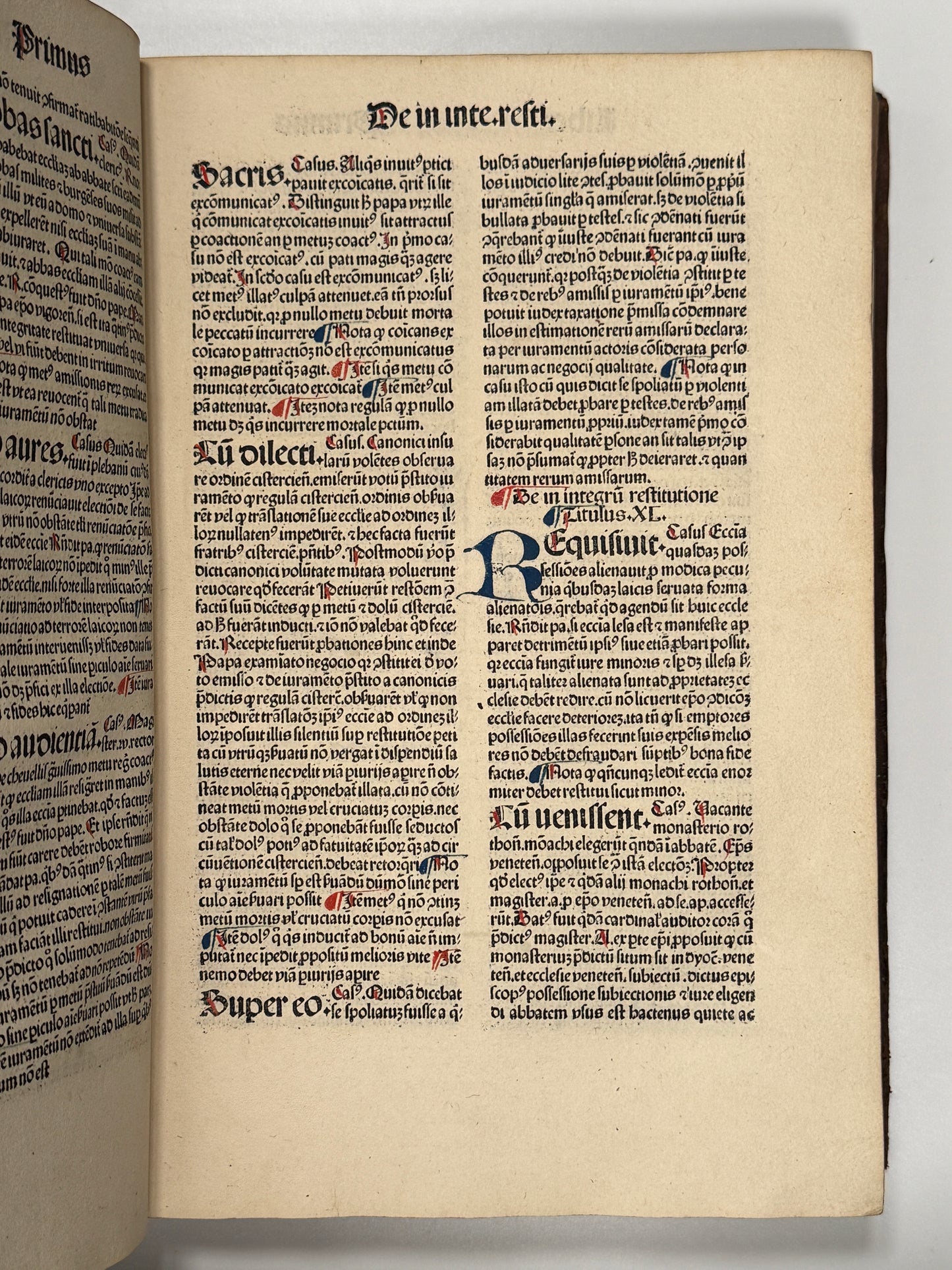 Bernard of Botone's Casus Longi 1484; Finely Rubricated Incunable