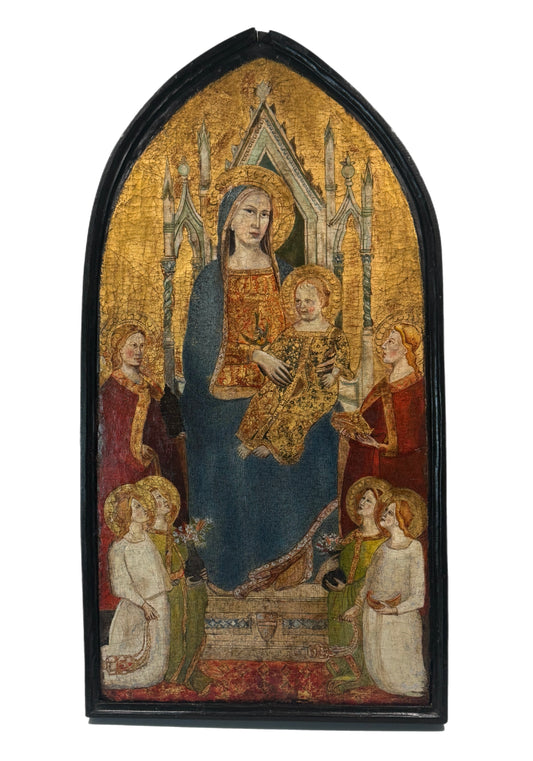 Madonna and Child Enthroned with Angels; Follower of Taddeo GADDI c.1370