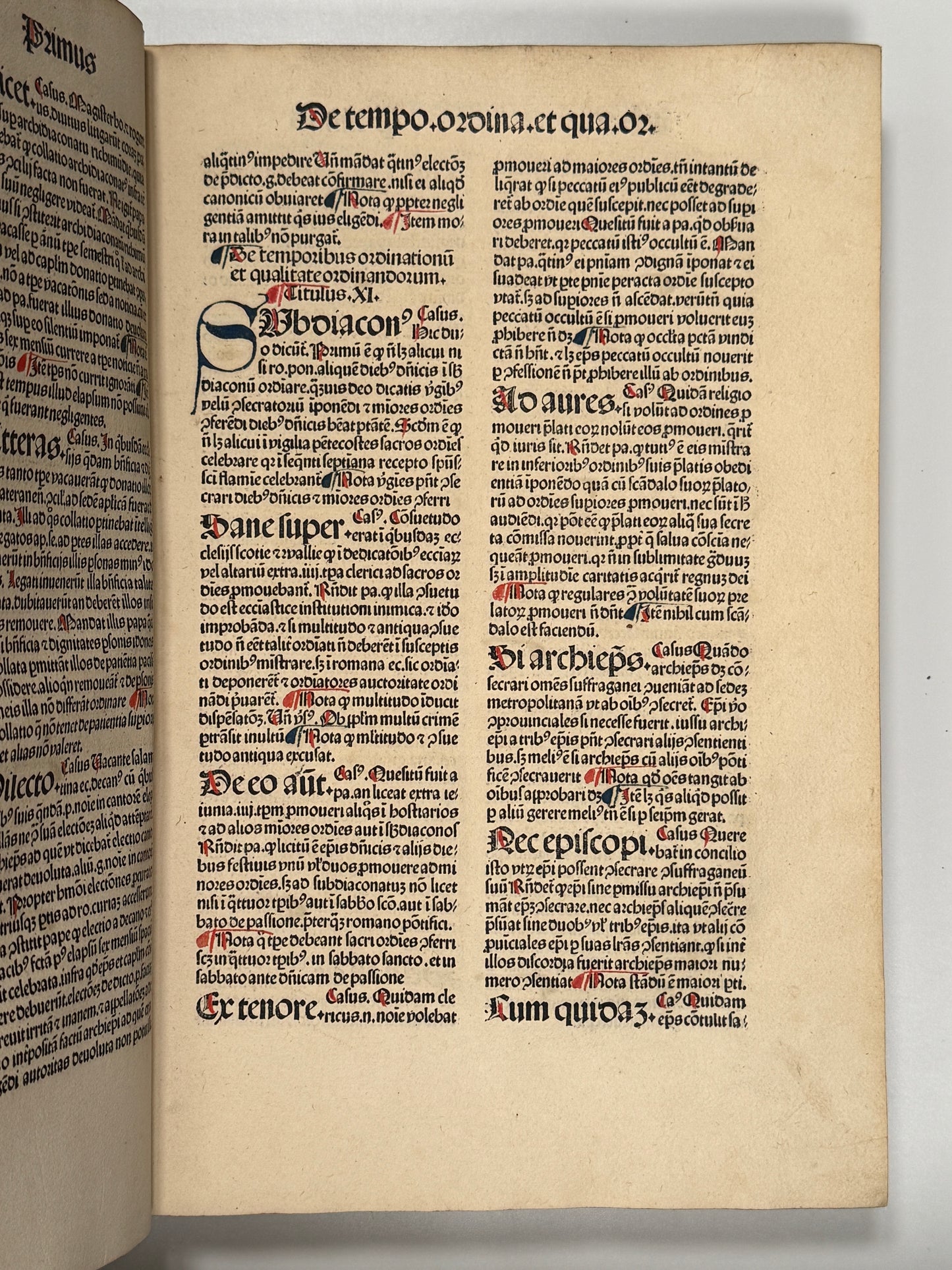 Bernard of Botone's Casus Longi 1484; Finely Rubricated Incunable