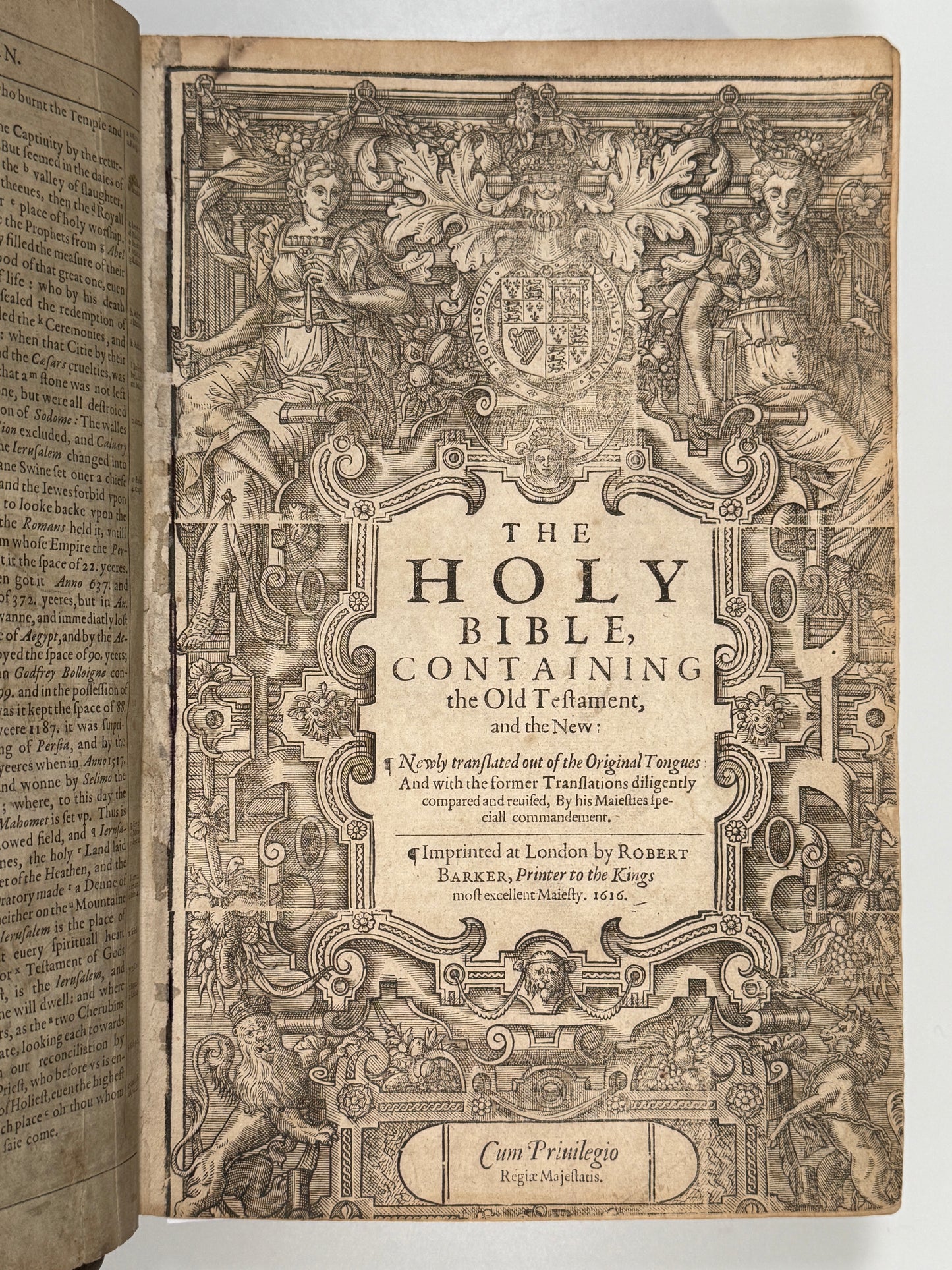 1616 King James Bible: First Small Folio Edition Including Map