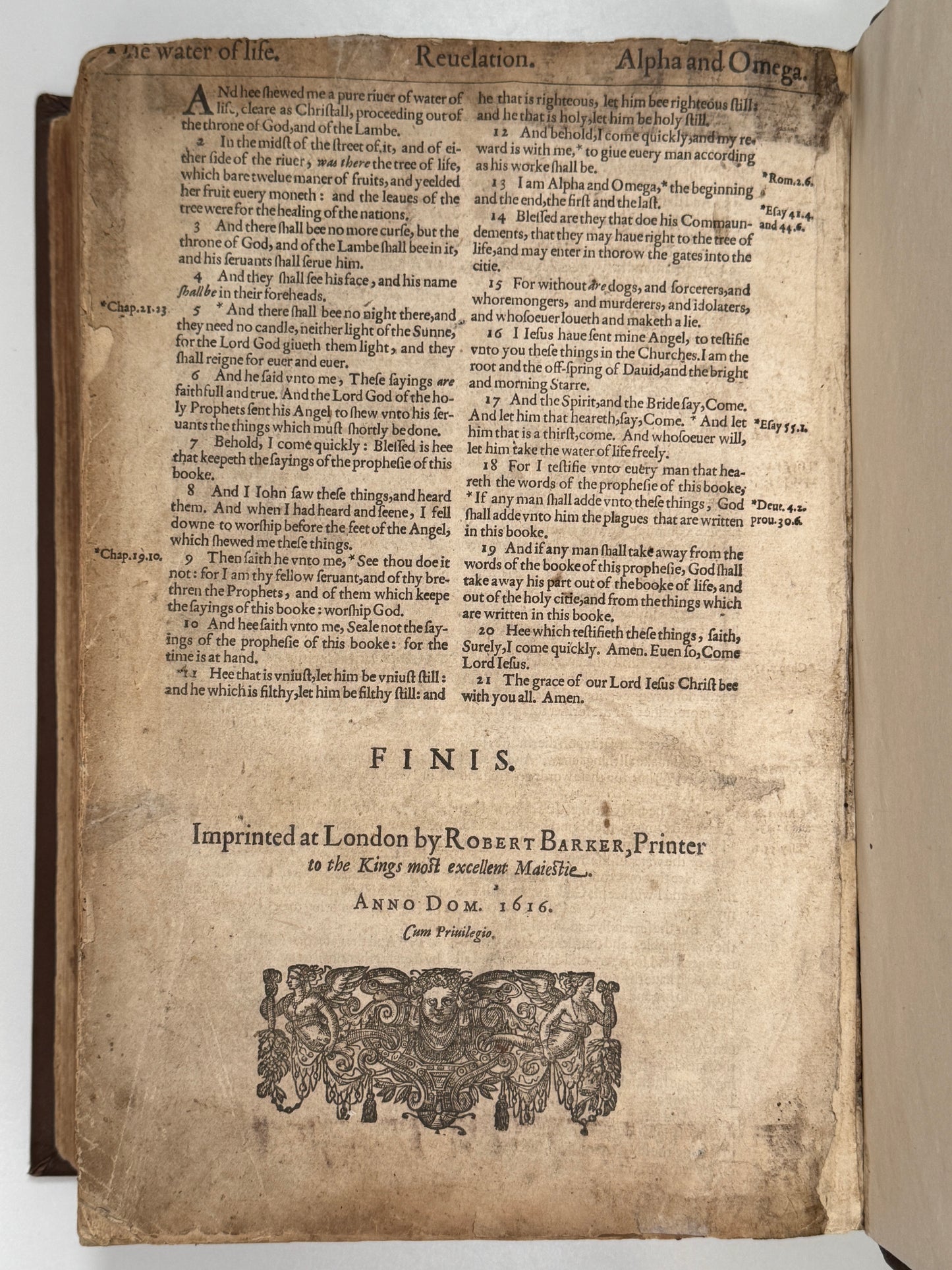 1616 King James Bible: First Small Folio Edition Including Map