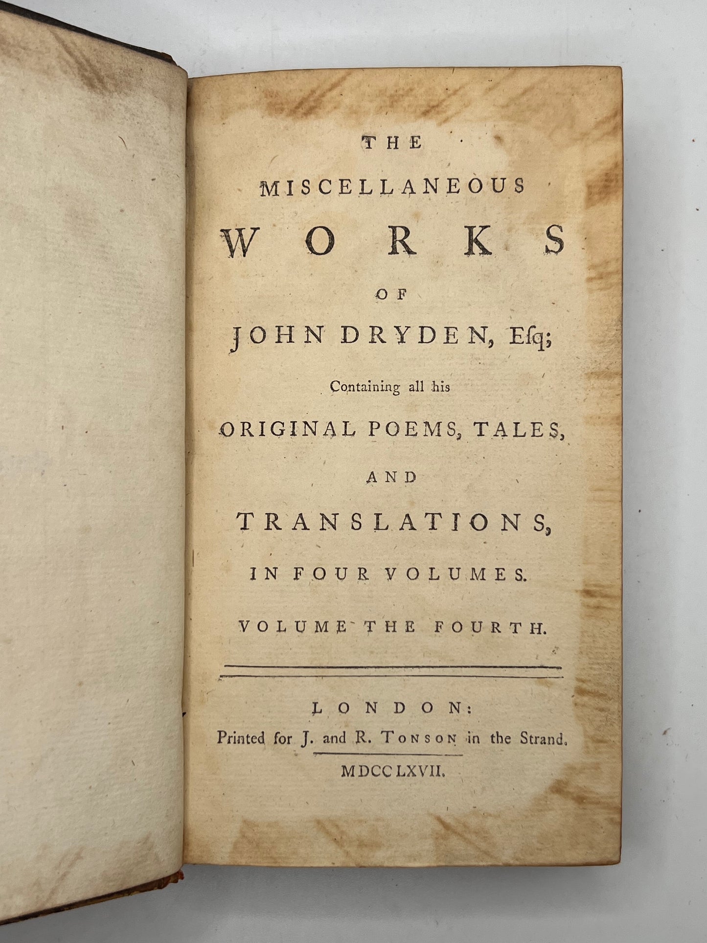 The Miscellaneous Works of John Dryden 1767