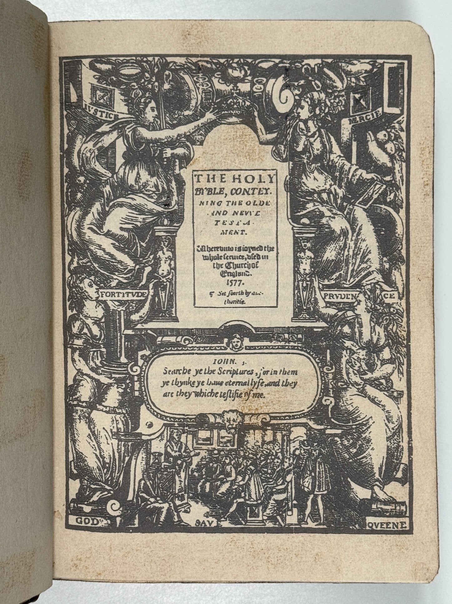 1577 Bishop's Bible "Treacle Bible"; Rare Quarto Edition