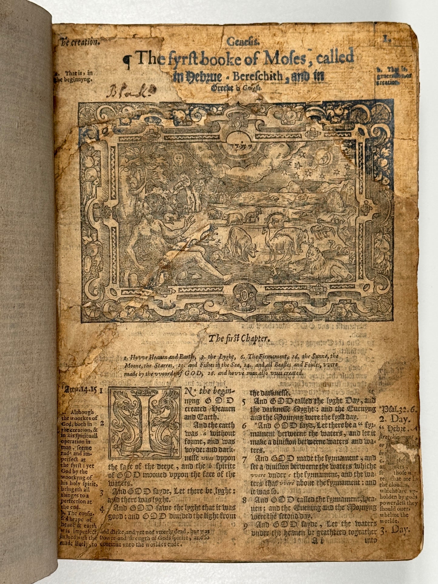 1577 Bishop's Bible "Treacle Bible"; Rare Quarto Edition