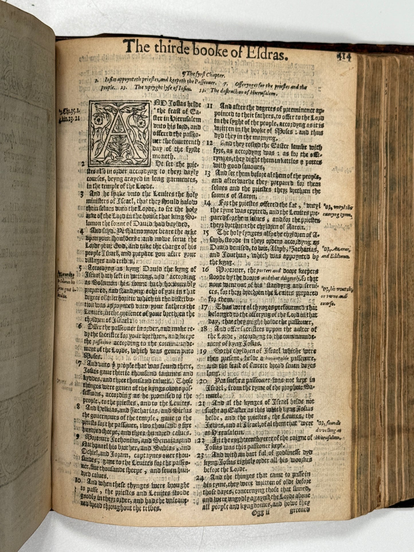 1577 Bishop's Bible "Treacle Bible"; Rare Quarto Edition
