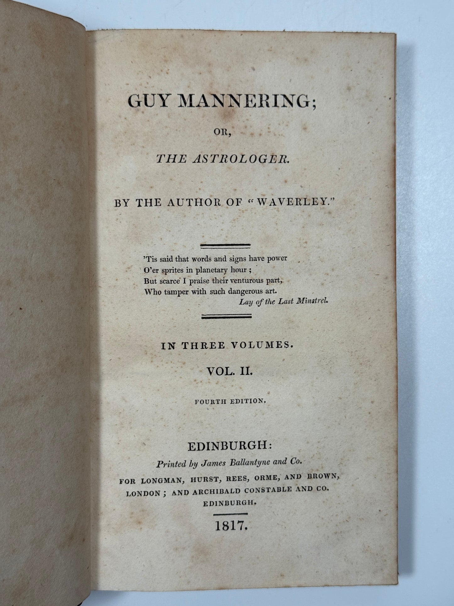 Guy Mannering by Sir Walter Scott 1817