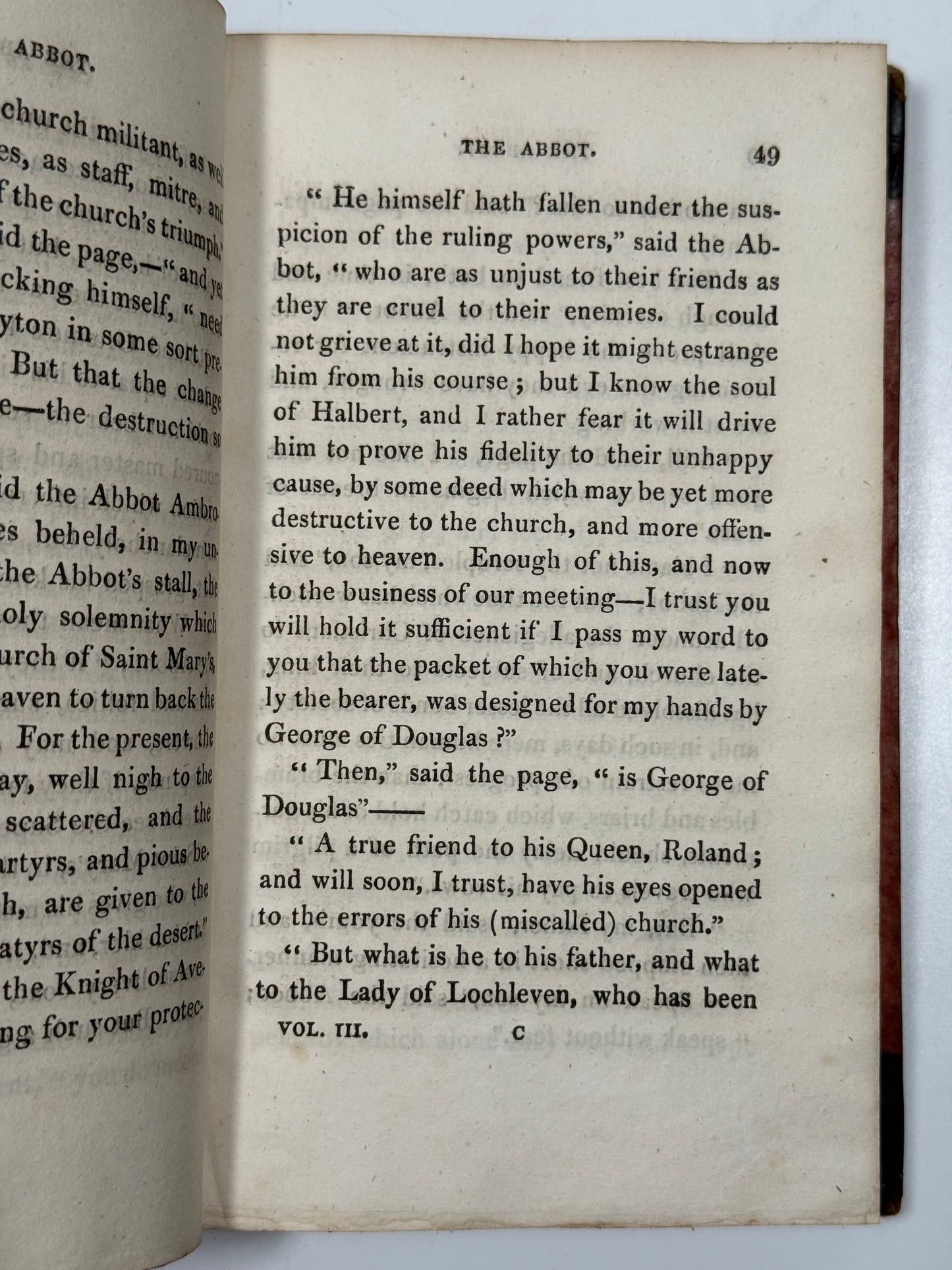 The Abbot by Walter Scott 1820 First Edition