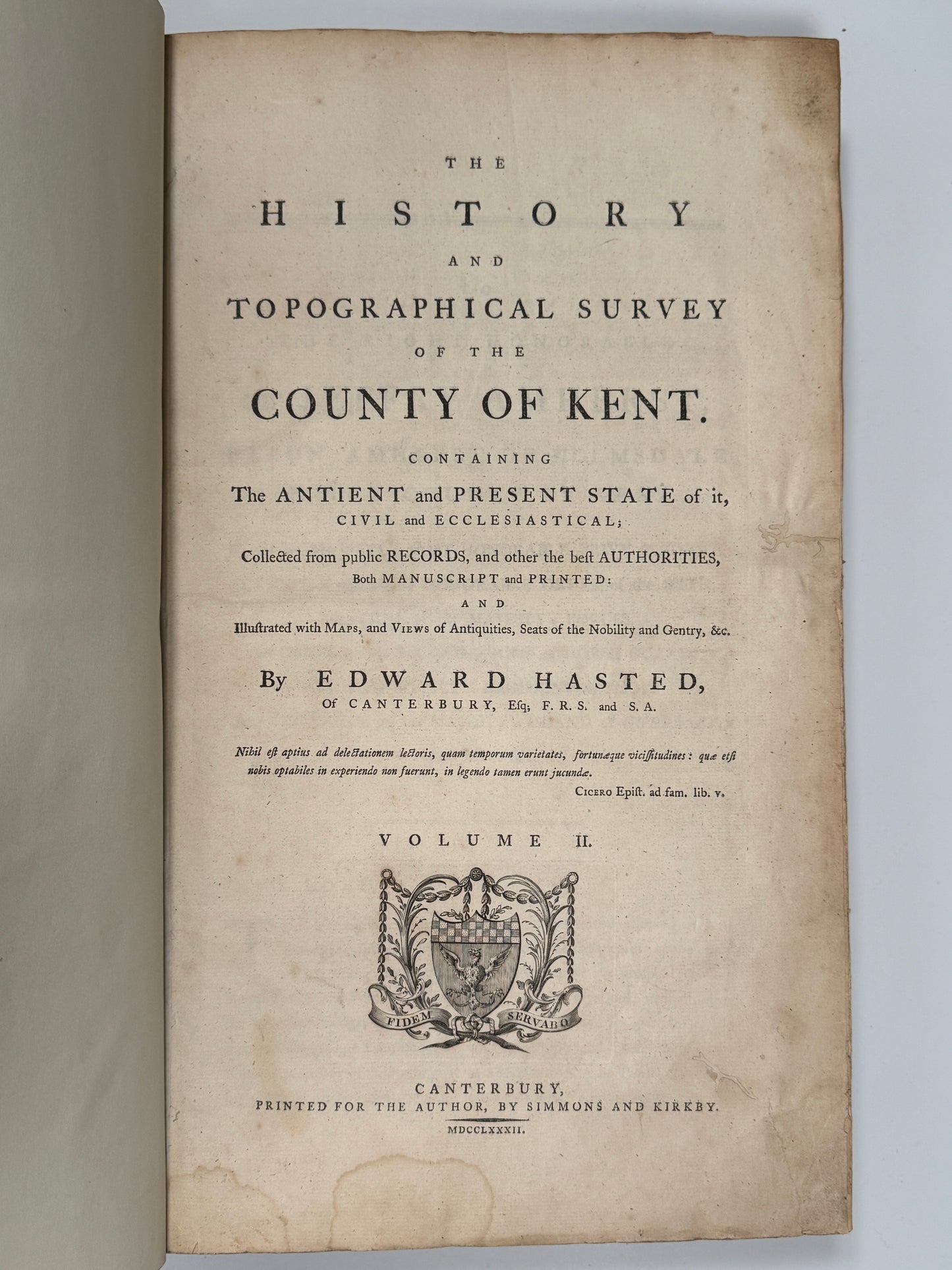 The History of Kent by Edward Hasted 1778-99 First Edition