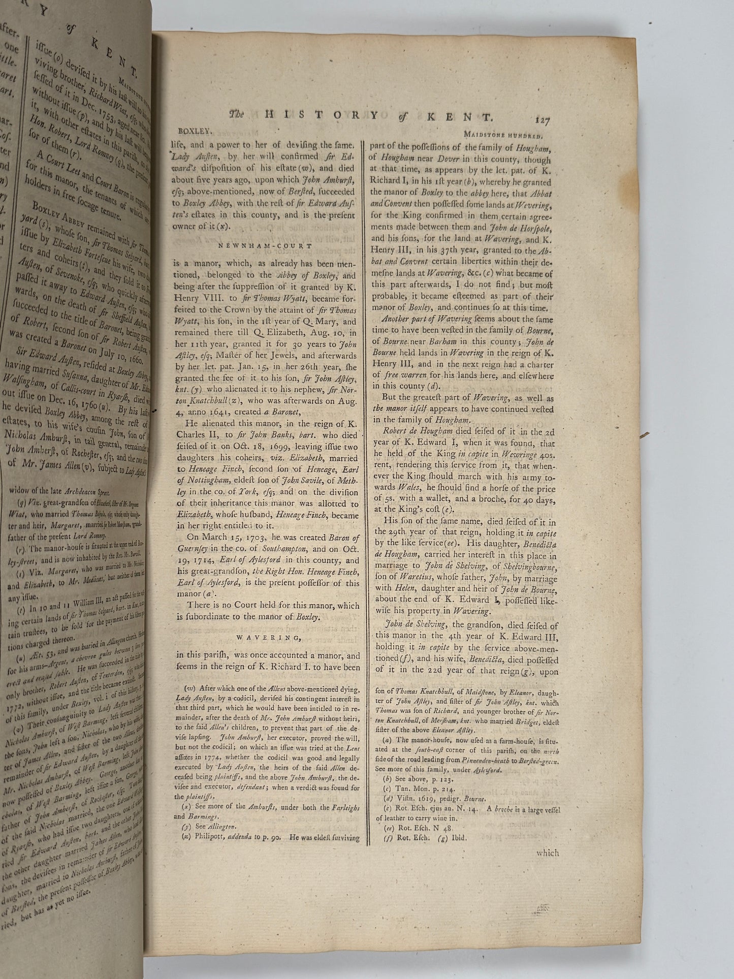 The History of Kent by Edward Hasted 1778-99 First Edition