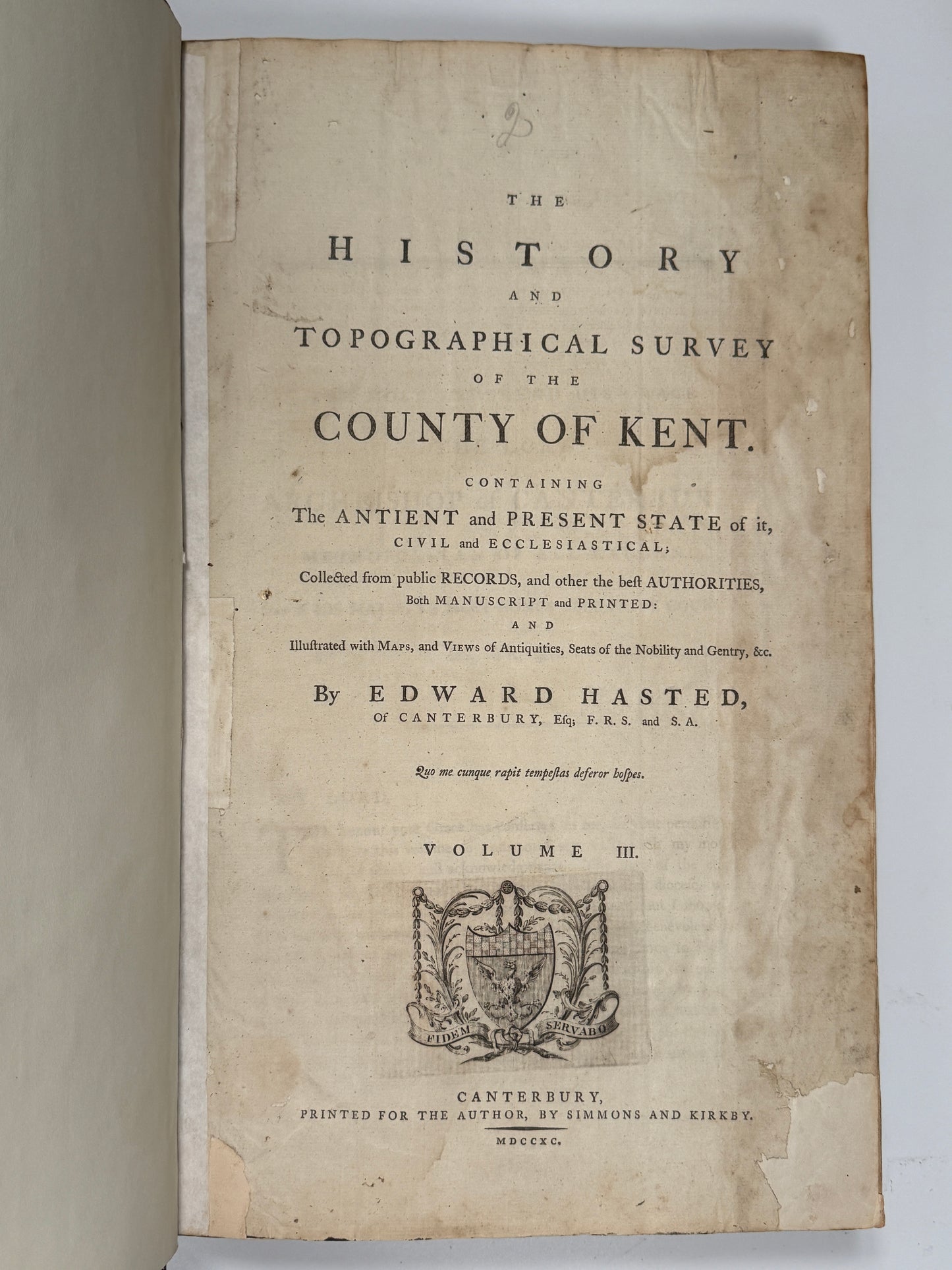 The History of Kent by Edward Hasted 1778-99 First Edition