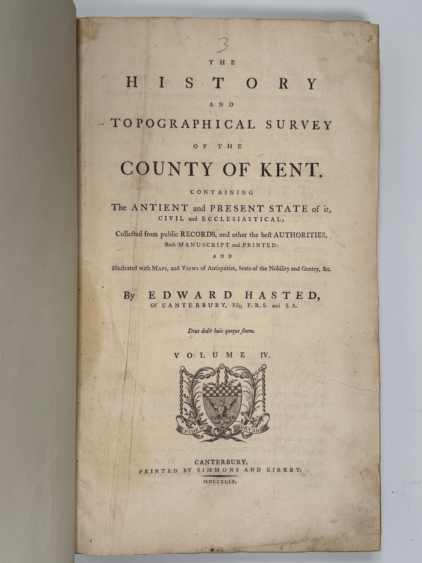 The History of Kent by Edward Hasted 1778-99 First Edition