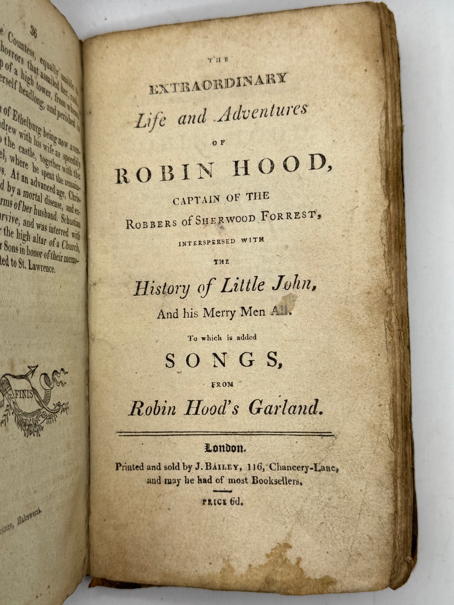 Chapbook Sammelband c.1800-1810: Robin Hood, Robinson Crusoe, etc