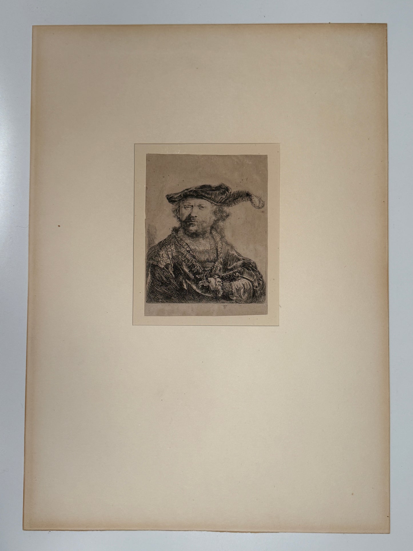Self Portrait in a Velvet Cap with Plume c1638; REMBRANDT