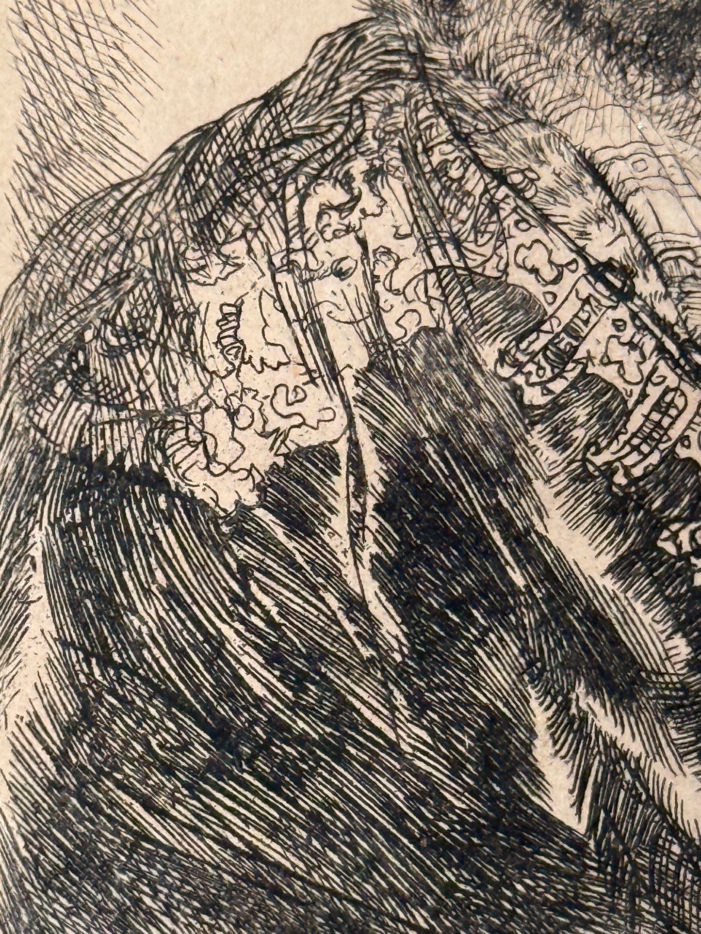 Self Portrait in a Velvet Cap with Plume c1638; REMBRANDT