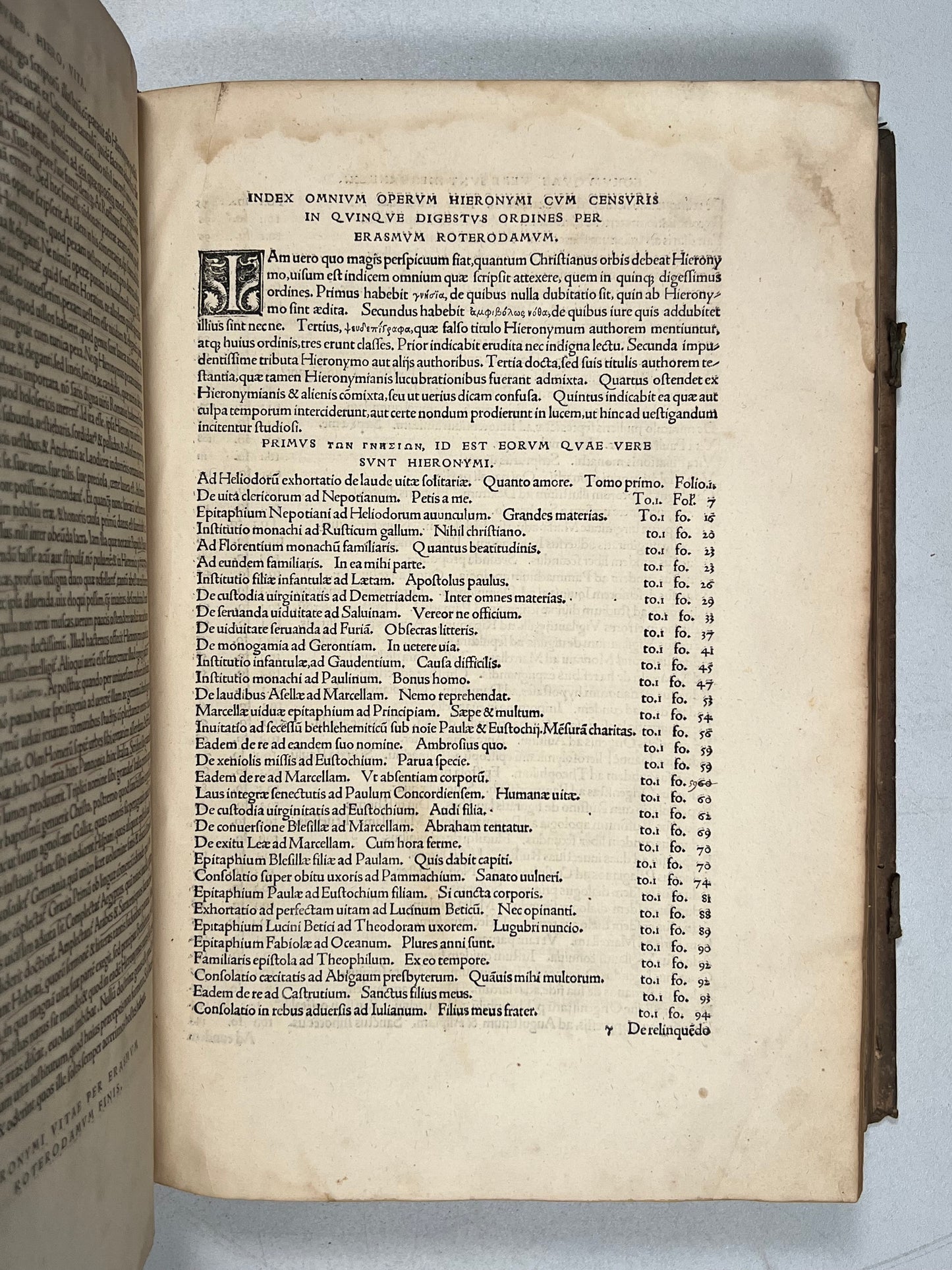 The Works of St. Jerome 1516 First Erasmus Edition