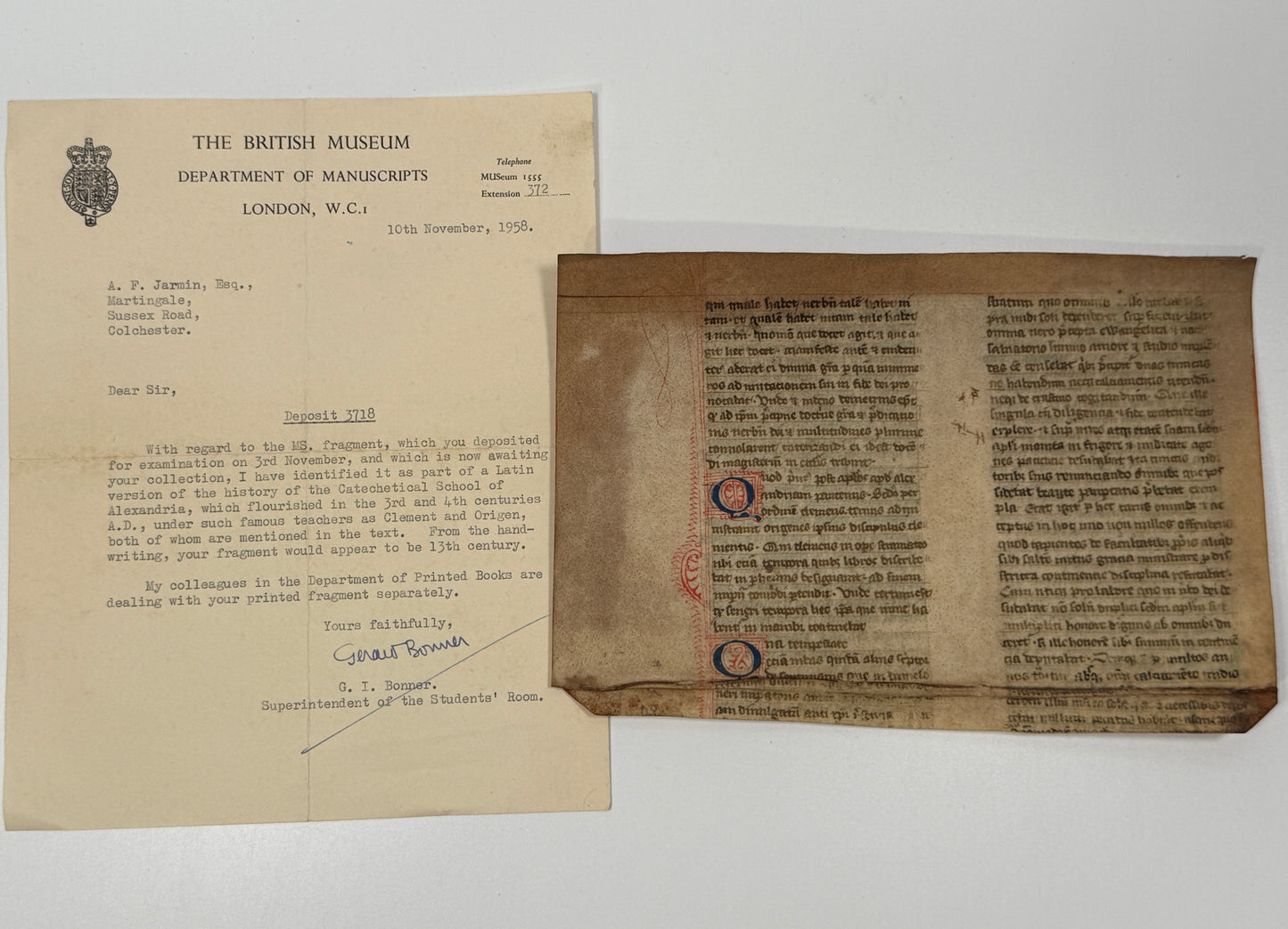 Clement of Alexandria, Origen, etc Manuscript circa 1250; Catechetical School