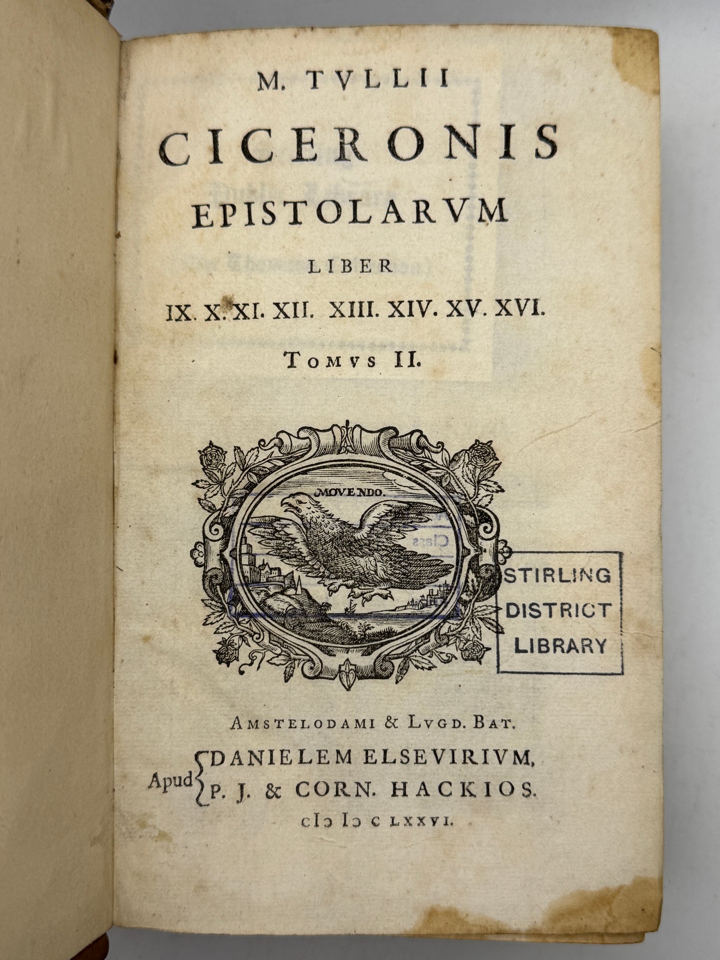 Cicero's Letters 1677 Elzevir Edition