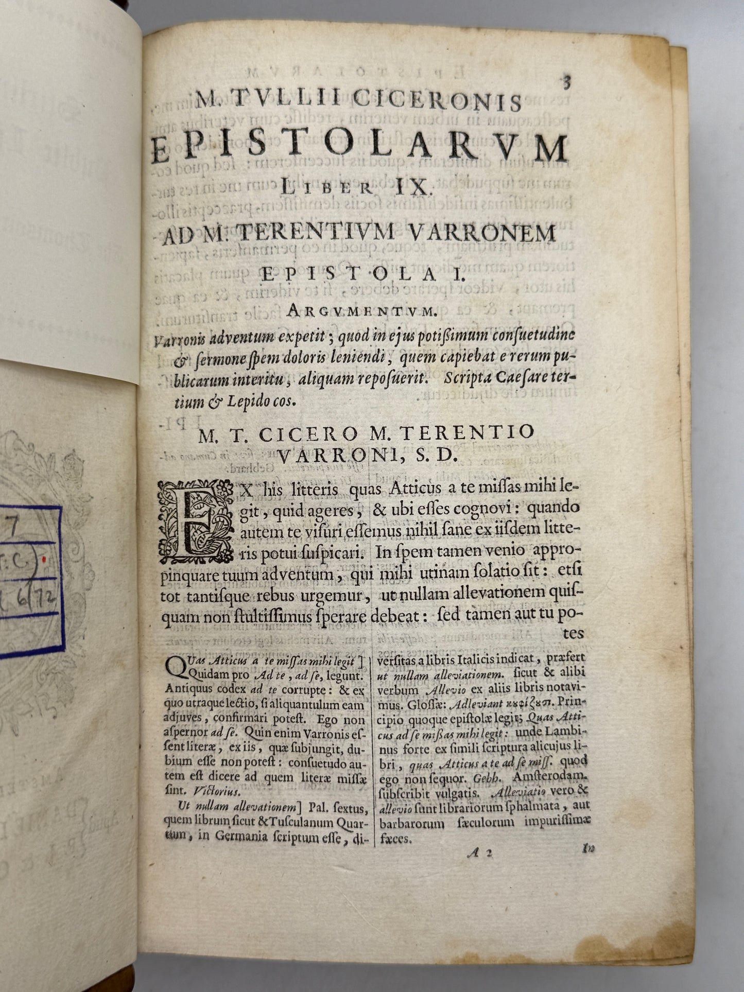 Cicero's Letters 1677 Elzevir Edition