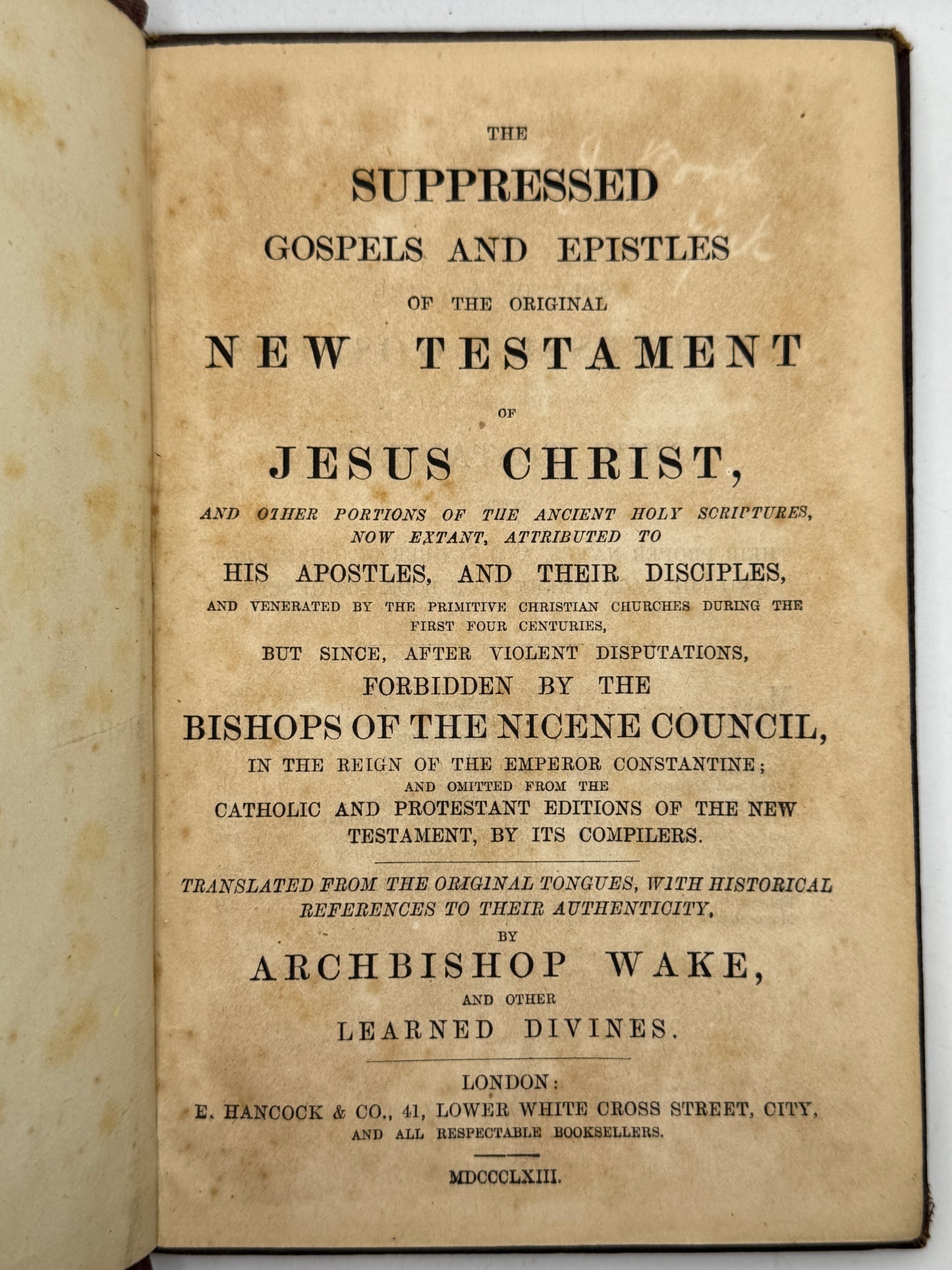 The Suppressed Books of the Original New Testament 1863