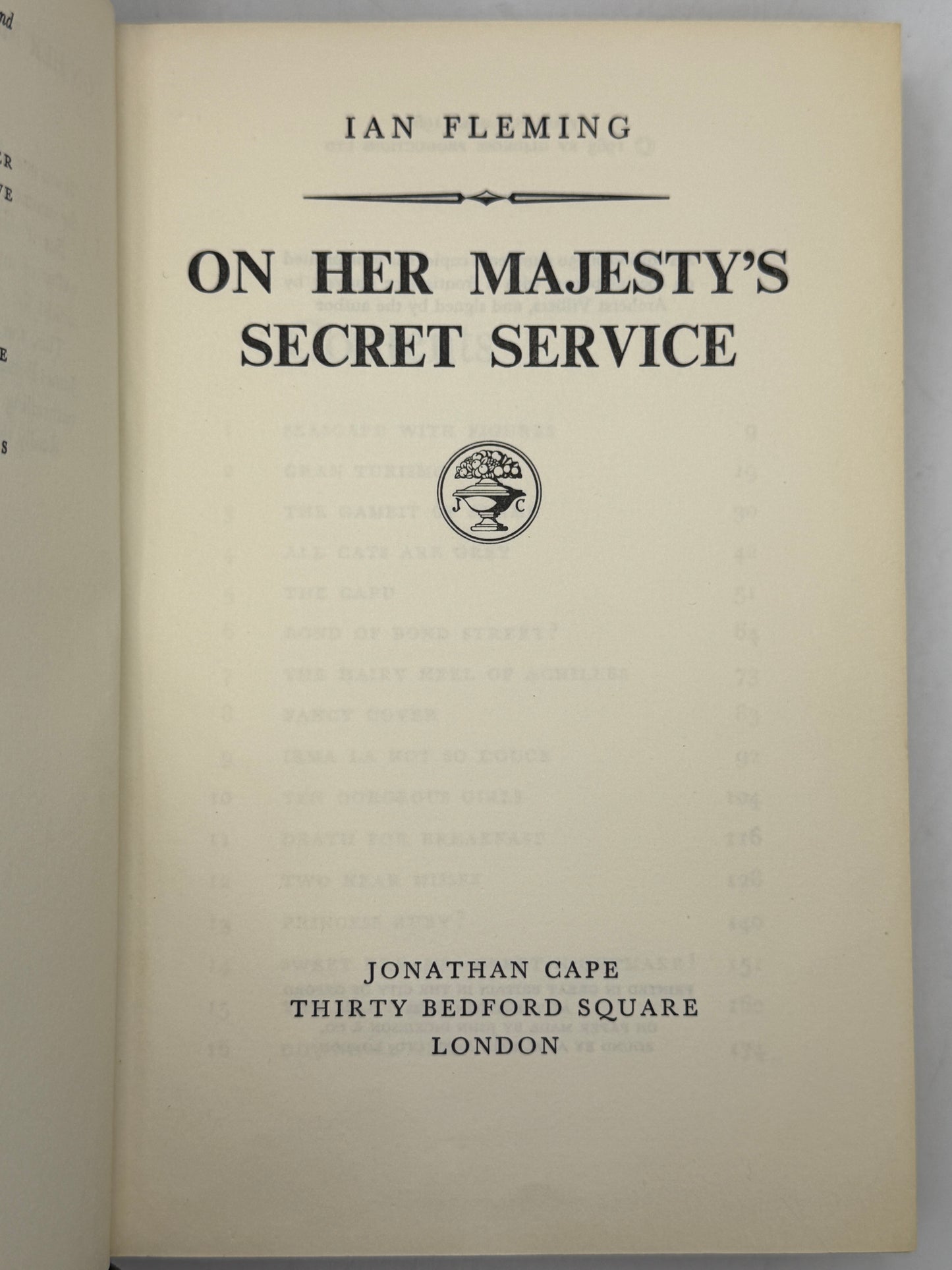 On Her Majesty's Secret Service by Ian Fleming 1963 First Edition with Dust Jacket