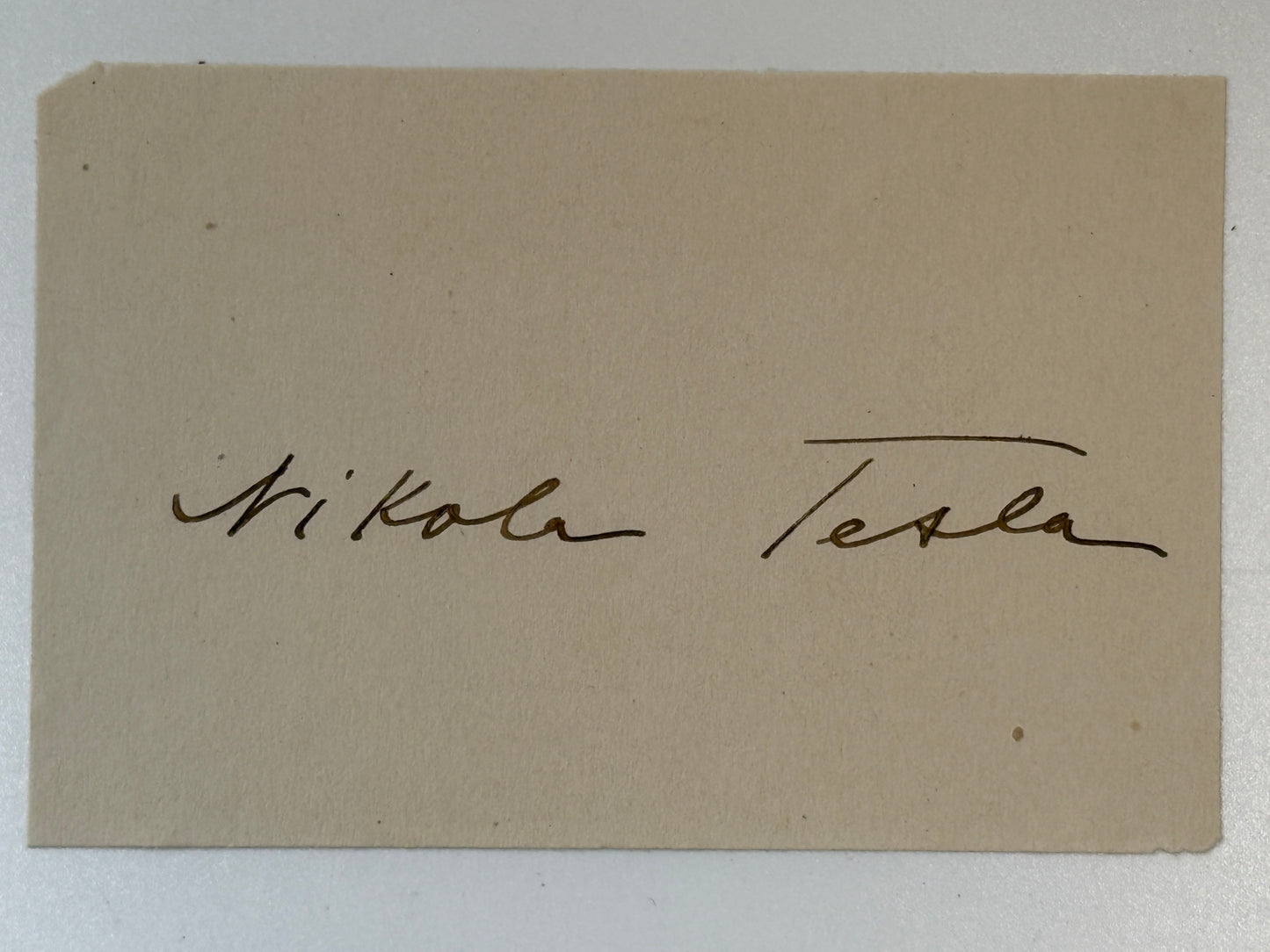 The Autograph of Nikola Tesla