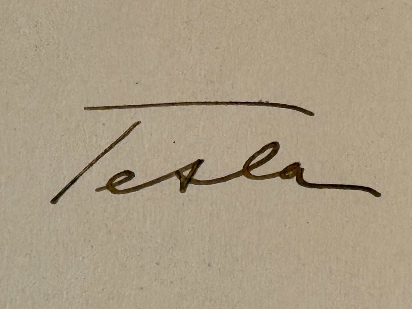 The Autograph of Nikola Tesla