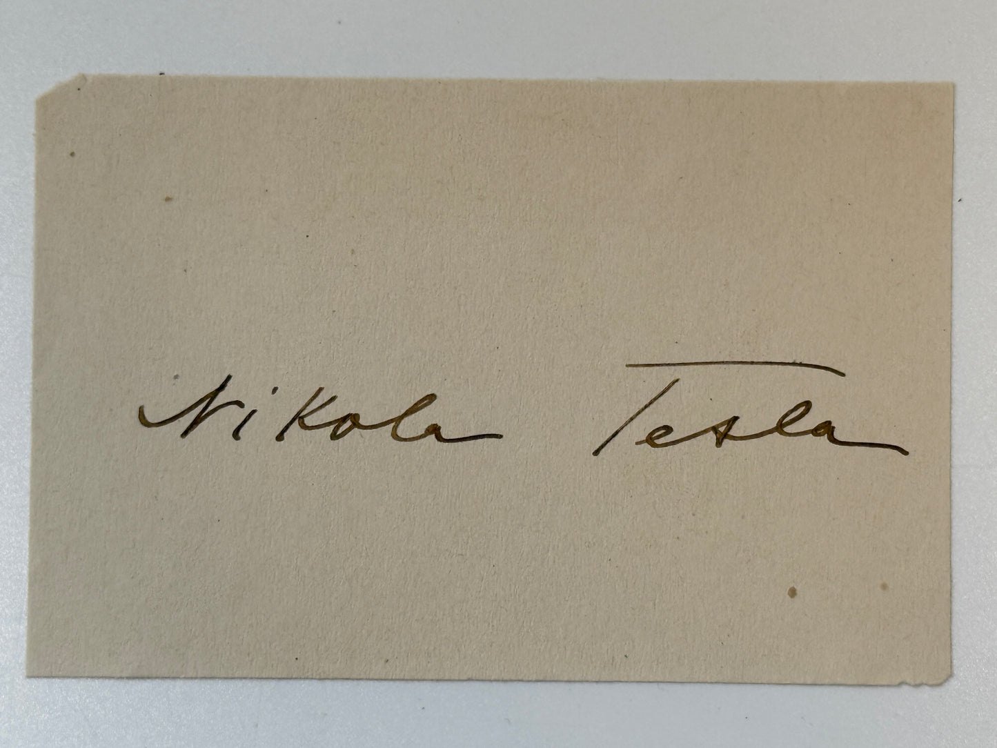 The Autograph of Nikola Tesla