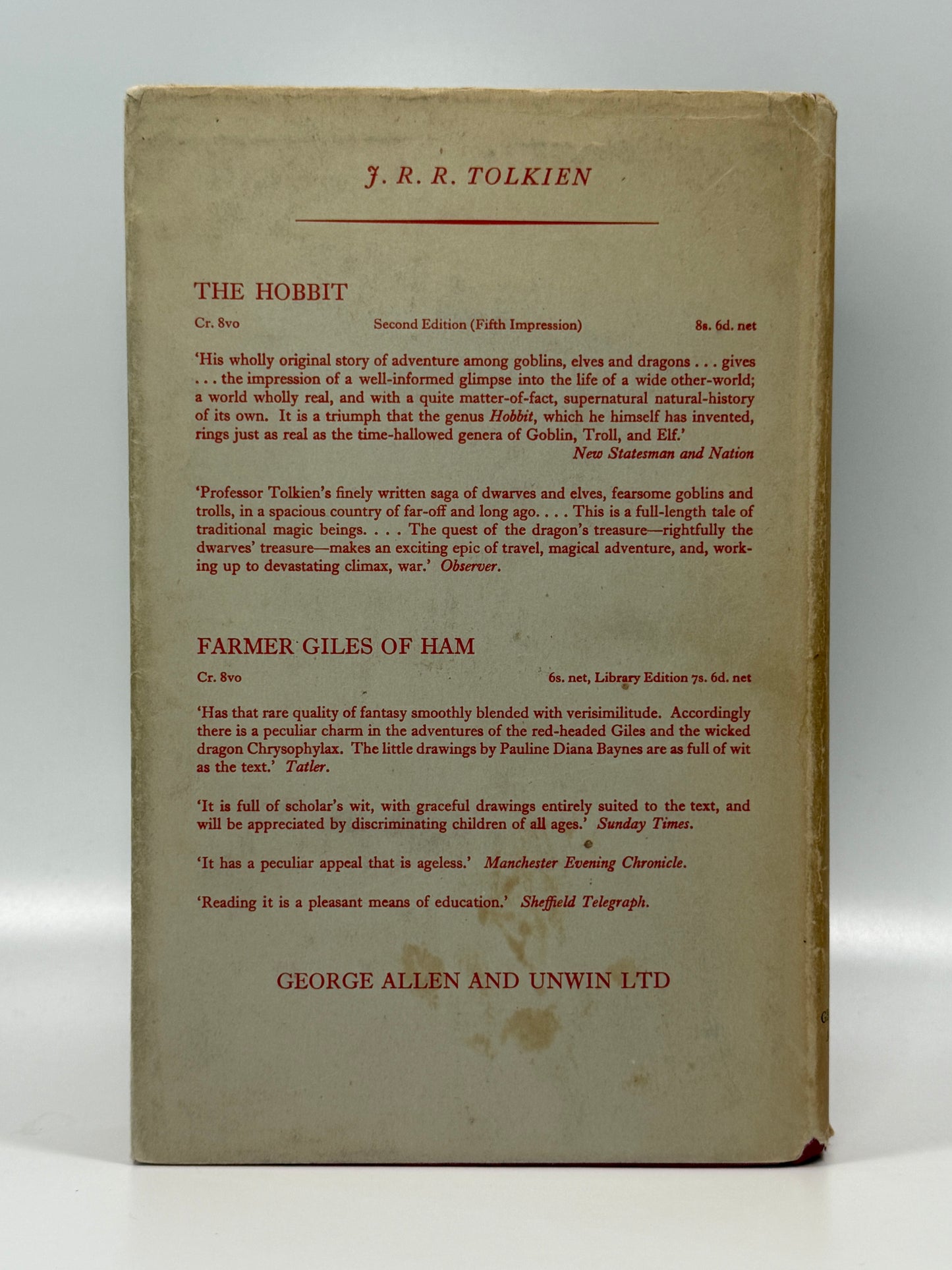 The Return of the King by J.R.R Tolkien 1955 First Edition First Impression with the Dust Jacket