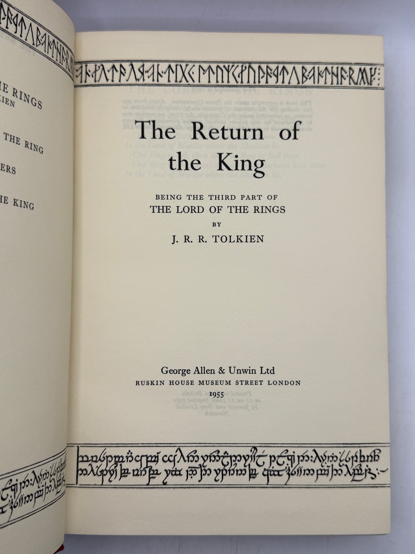 The Return of the King by J.R.R Tolkien 1955 First Edition First Impression with the Dust Jacket