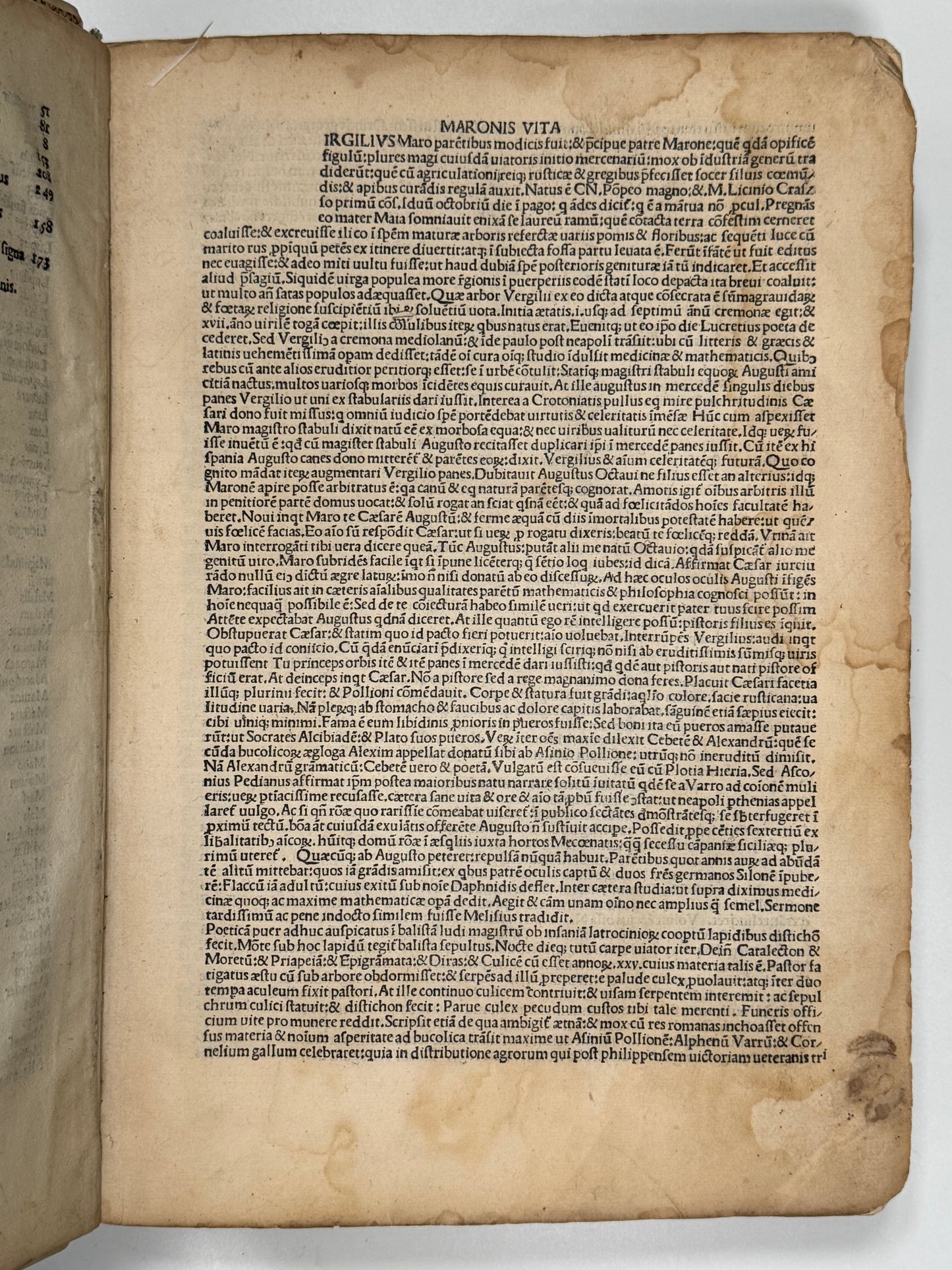 The Works of Virgil 1489 Incunable; Cristoforo Landino's Commentary; Aeneid