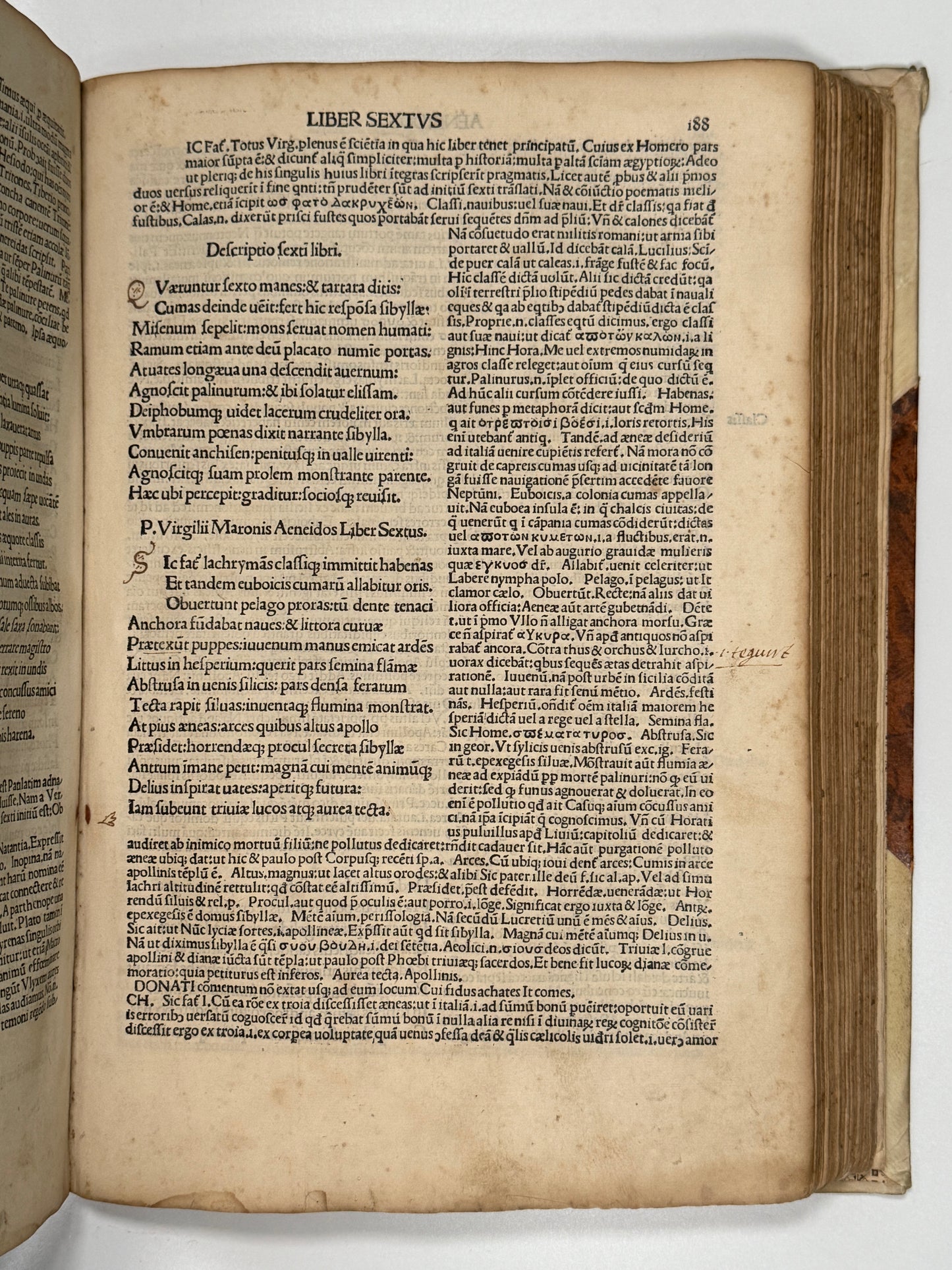 The Works of Virgil 1489 Incunable; Cristoforo Landino's Commentary; Aeneid