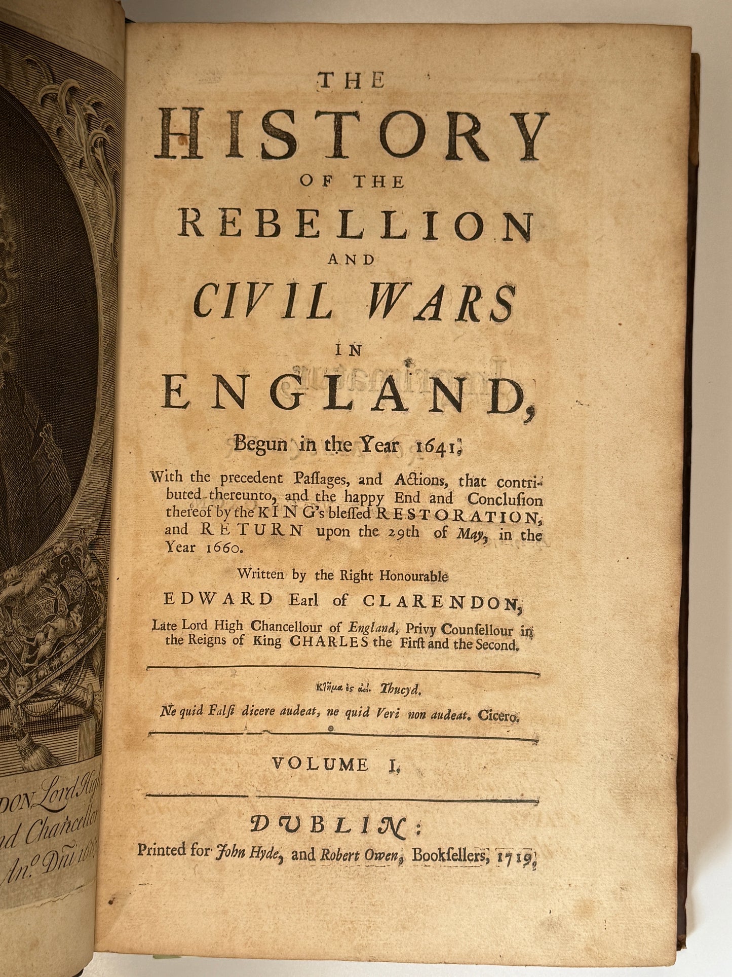 The History of the Rebellion and Civil Wars in England 1719
