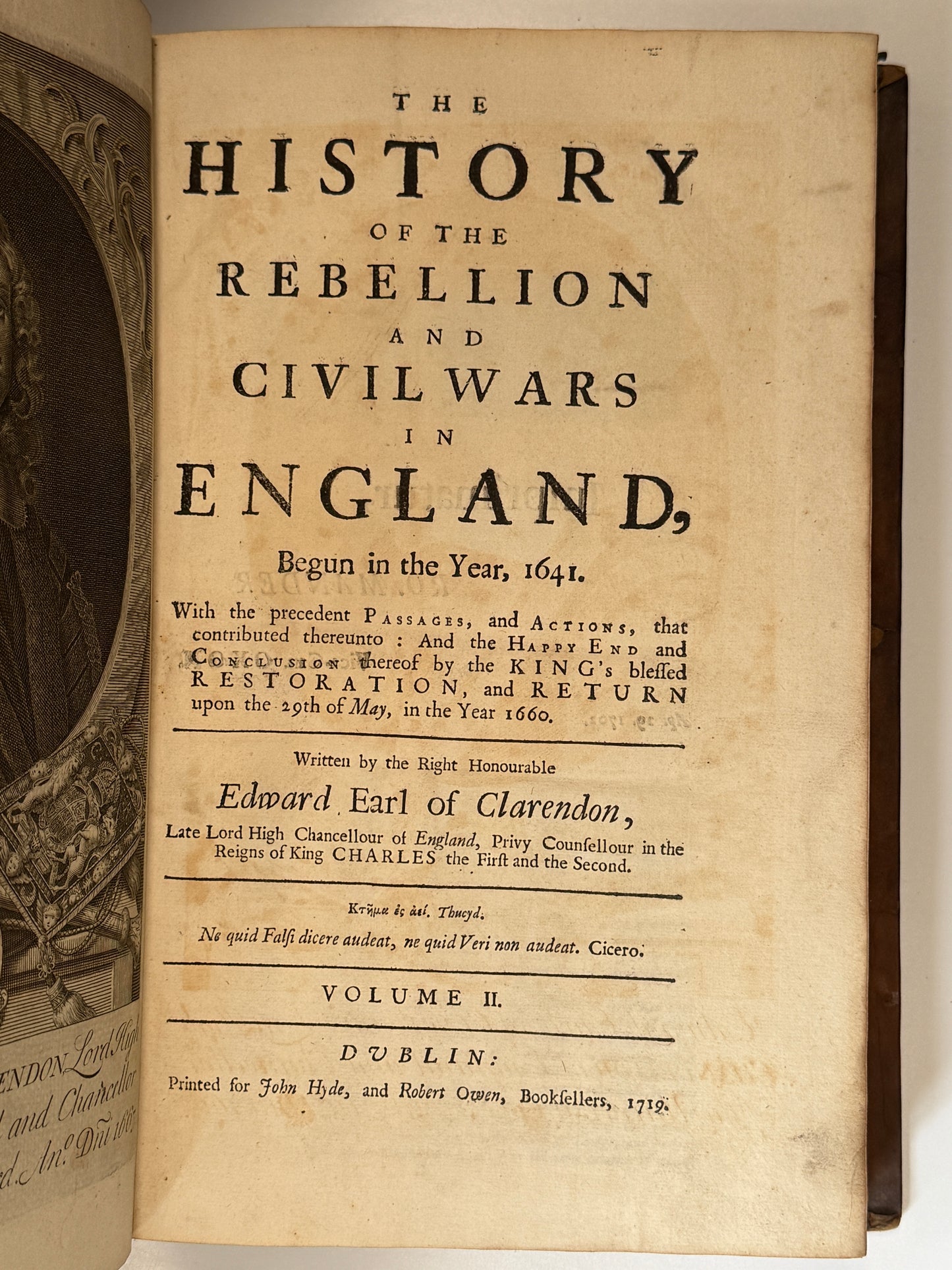 The History of the Rebellion and Civil Wars in England 1719