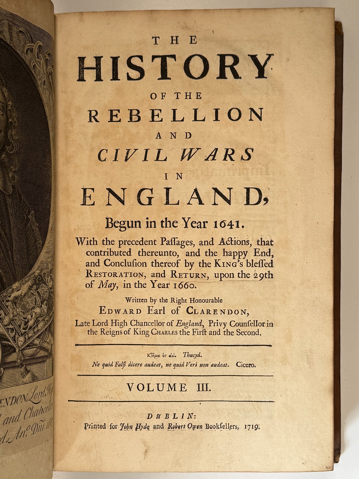 The History of the Rebellion and Civil Wars in England 1719