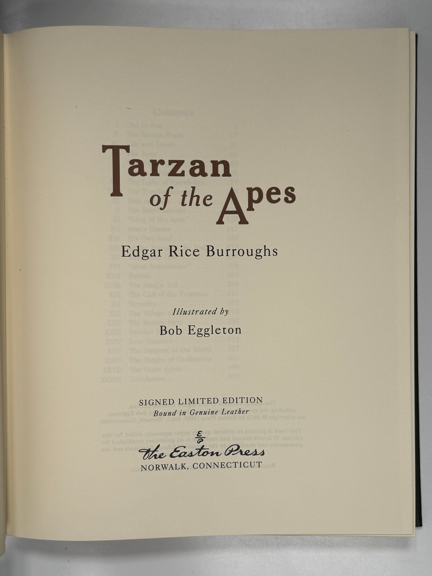Tarzan of the Apes by Edgar Rice Burroughs; Easton Press 2012