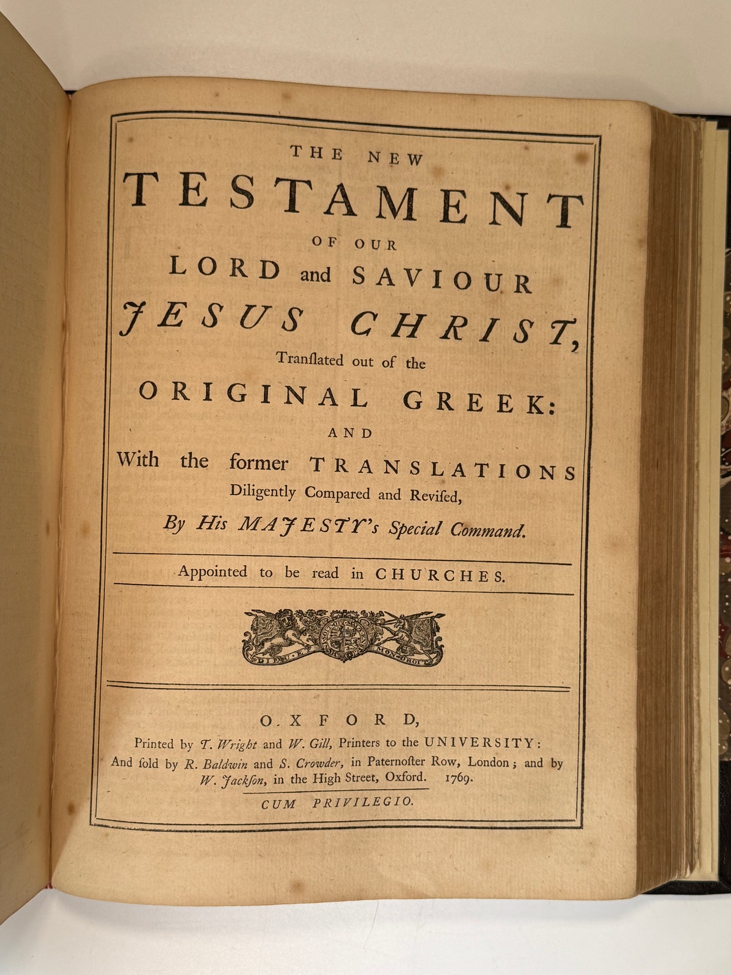 King James Bible 1769 First Edition of the Standardised KJV