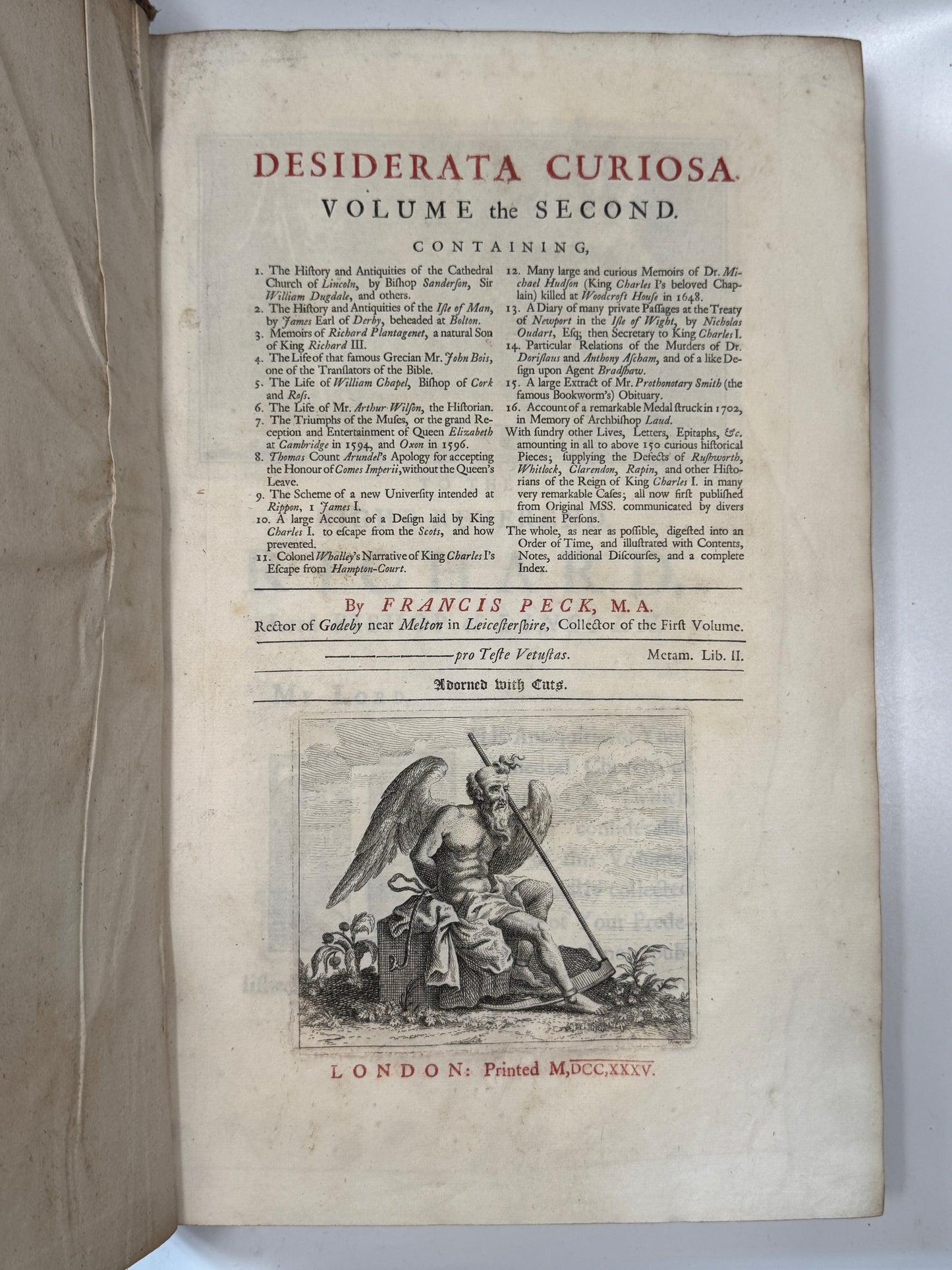 Desiderata Curiosa by Francis Peck 1732-5 First Edition