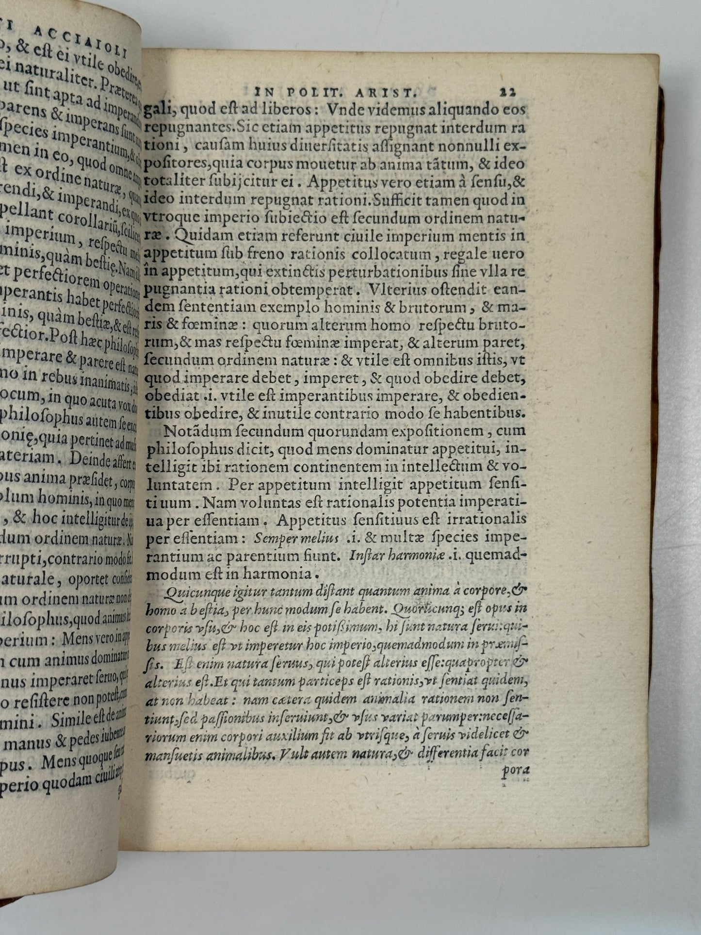 Acciaioli's Commentary on Aristotle's Politics 1566