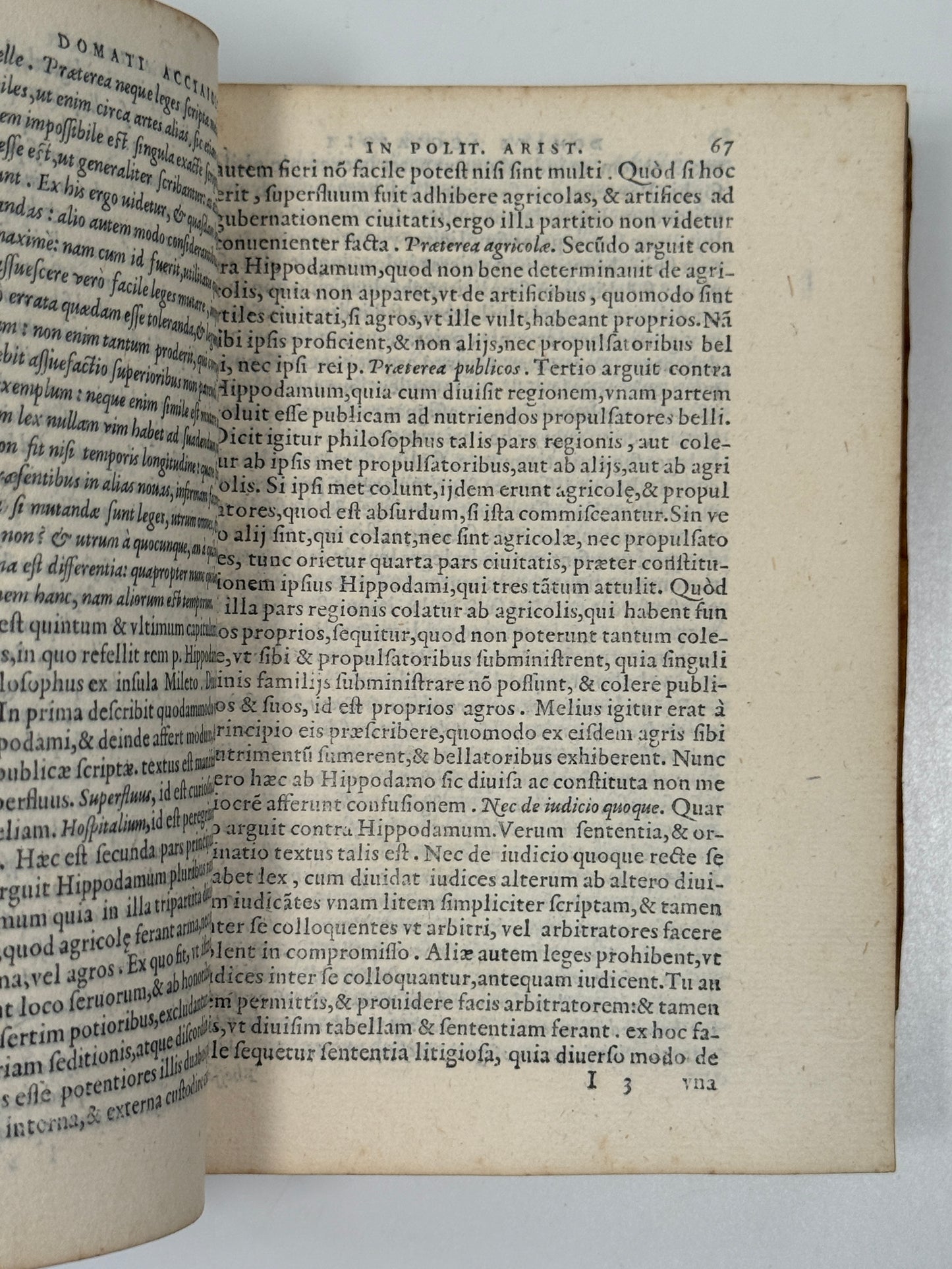 Acciaioli's Commentary on Aristotle's Politics 1566