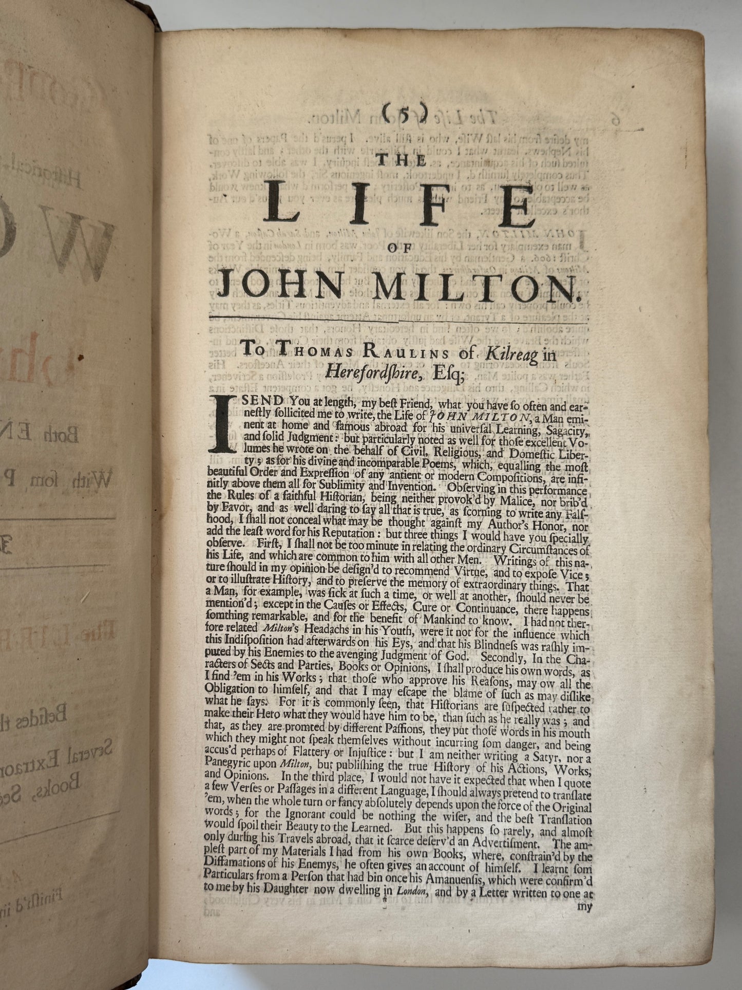 John Milton: Historical, Political, and Miscellaneous Works 1698