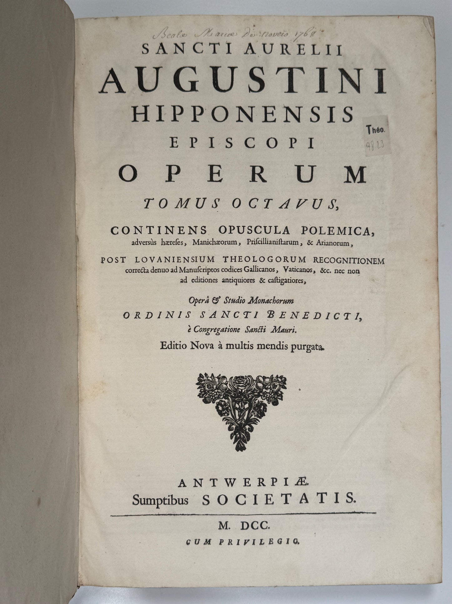 The Works of Saint Augustine 1700