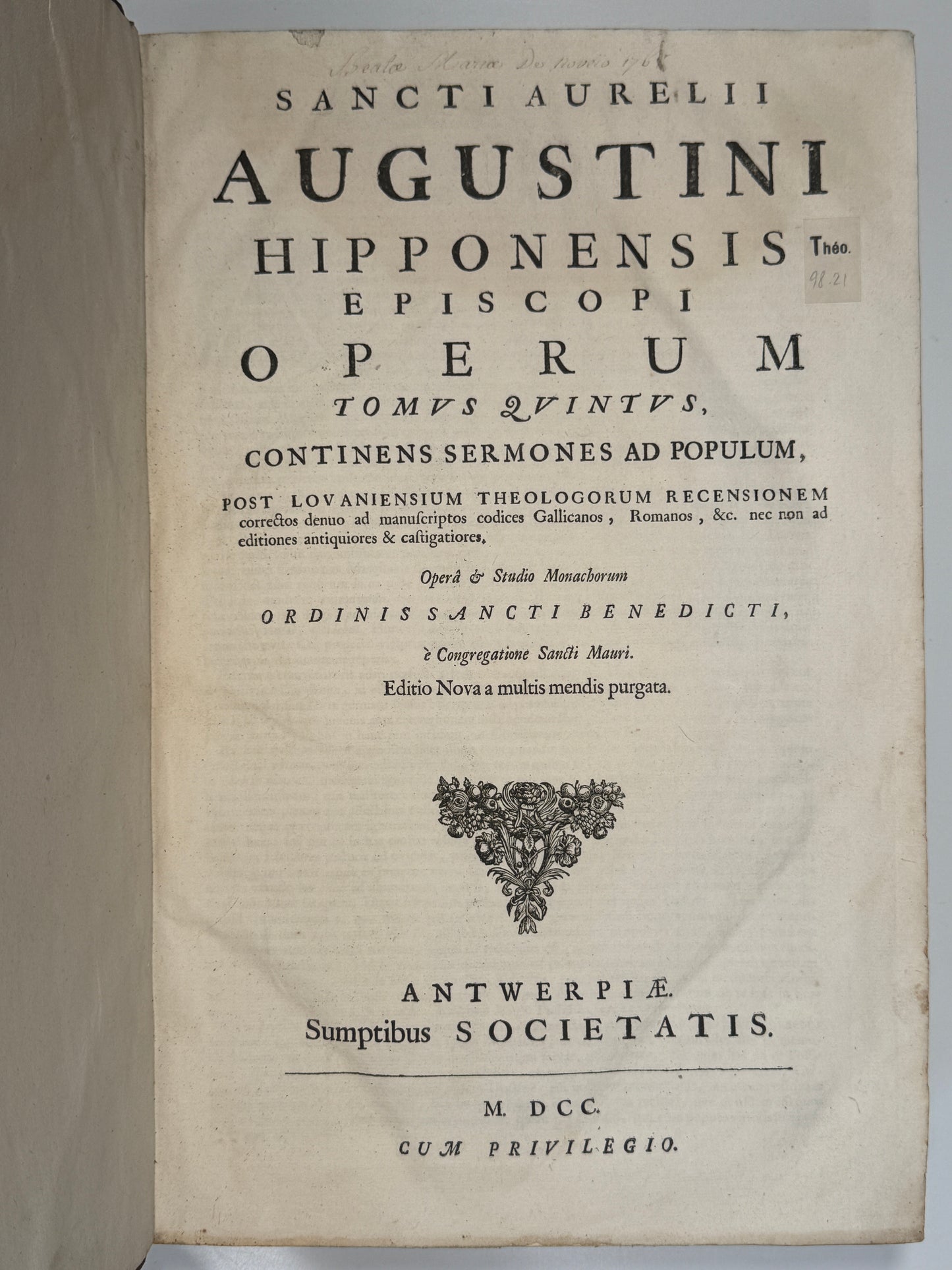The Works of Saint Augustine 1700