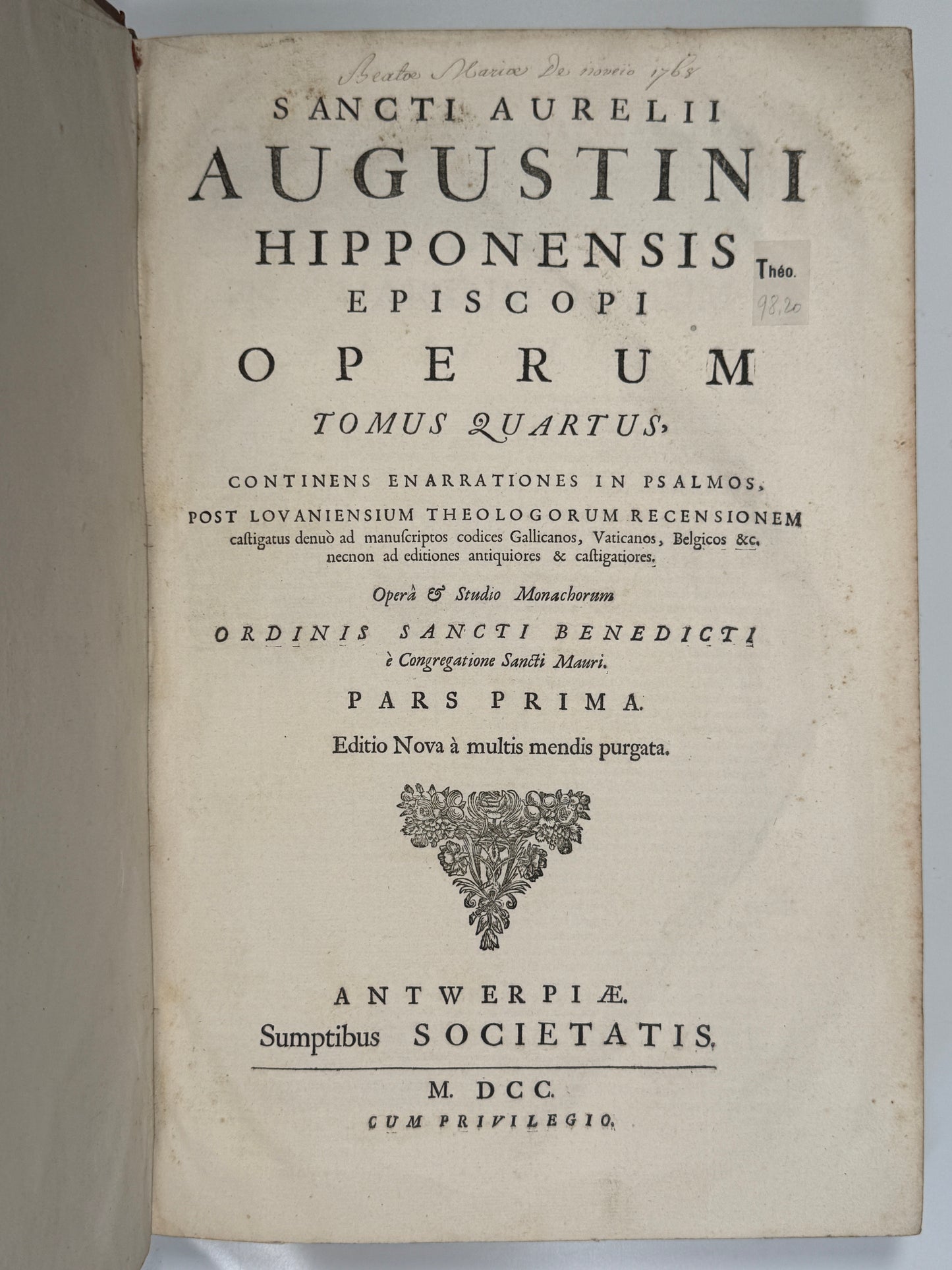 The Works of Saint Augustine 1700