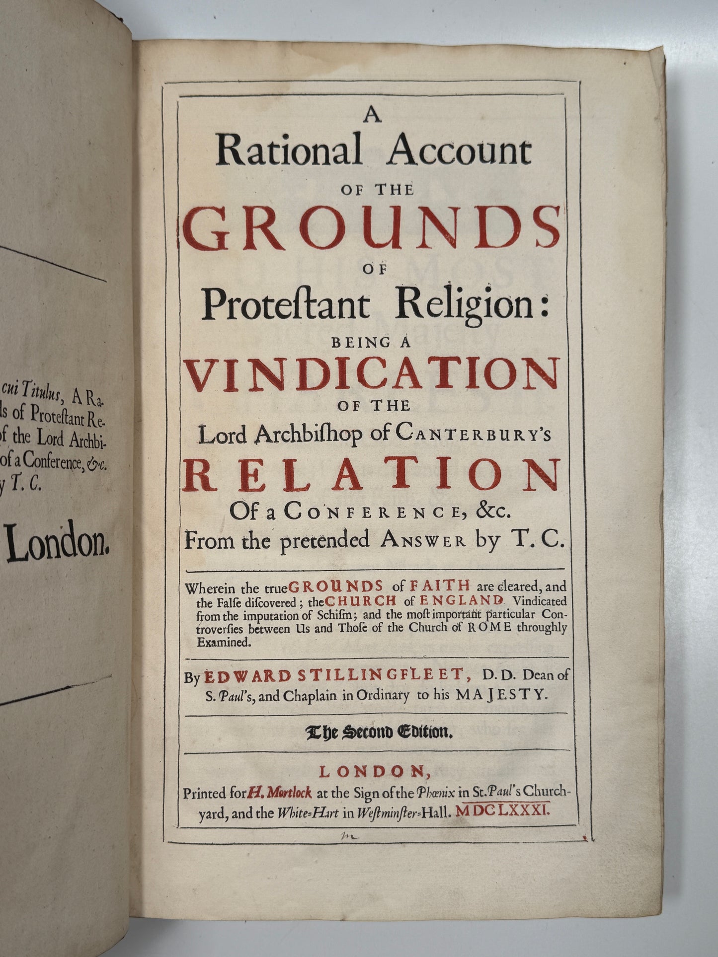 Stillingfleet's Rational Account of the Protestant Religion 1681