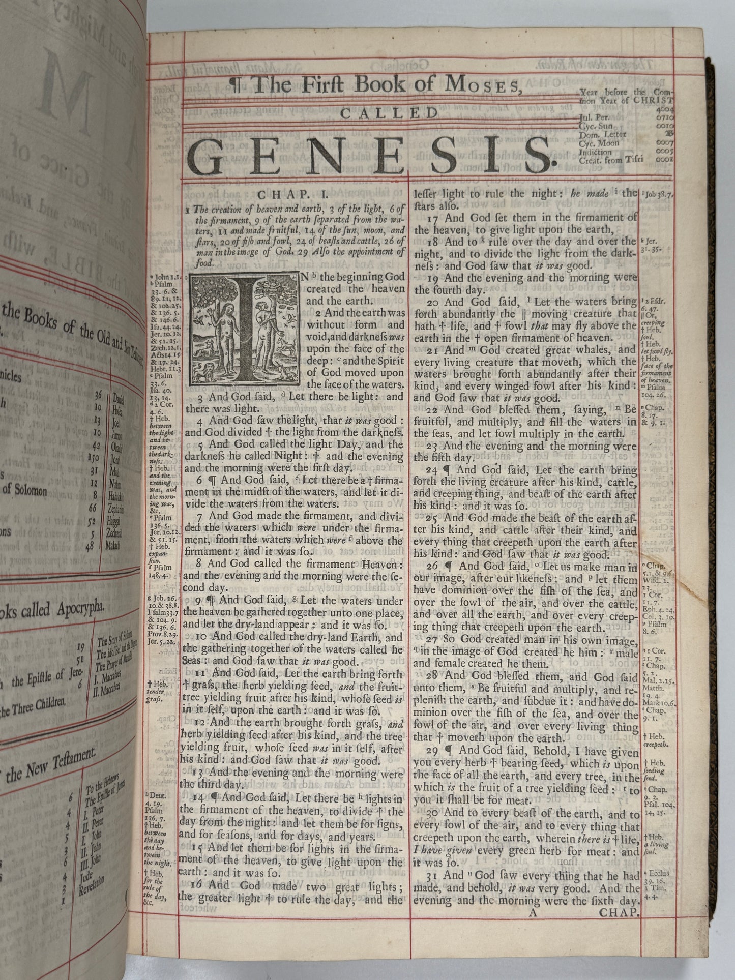 1709 Red-Ruled King James Bible in a Magnificent Contemporary Fine Binding
