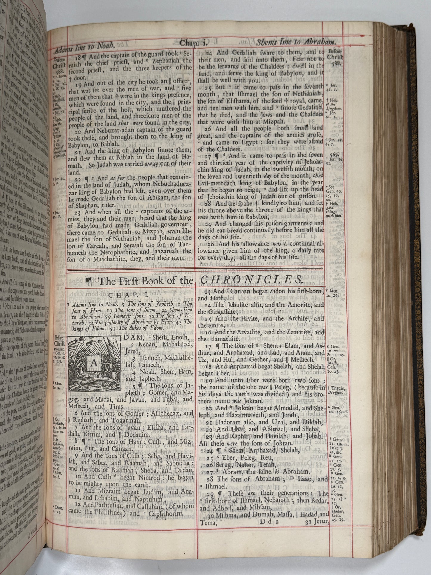 1709 Red-Ruled King James Bible in a Magnificent Contemporary Fine Binding